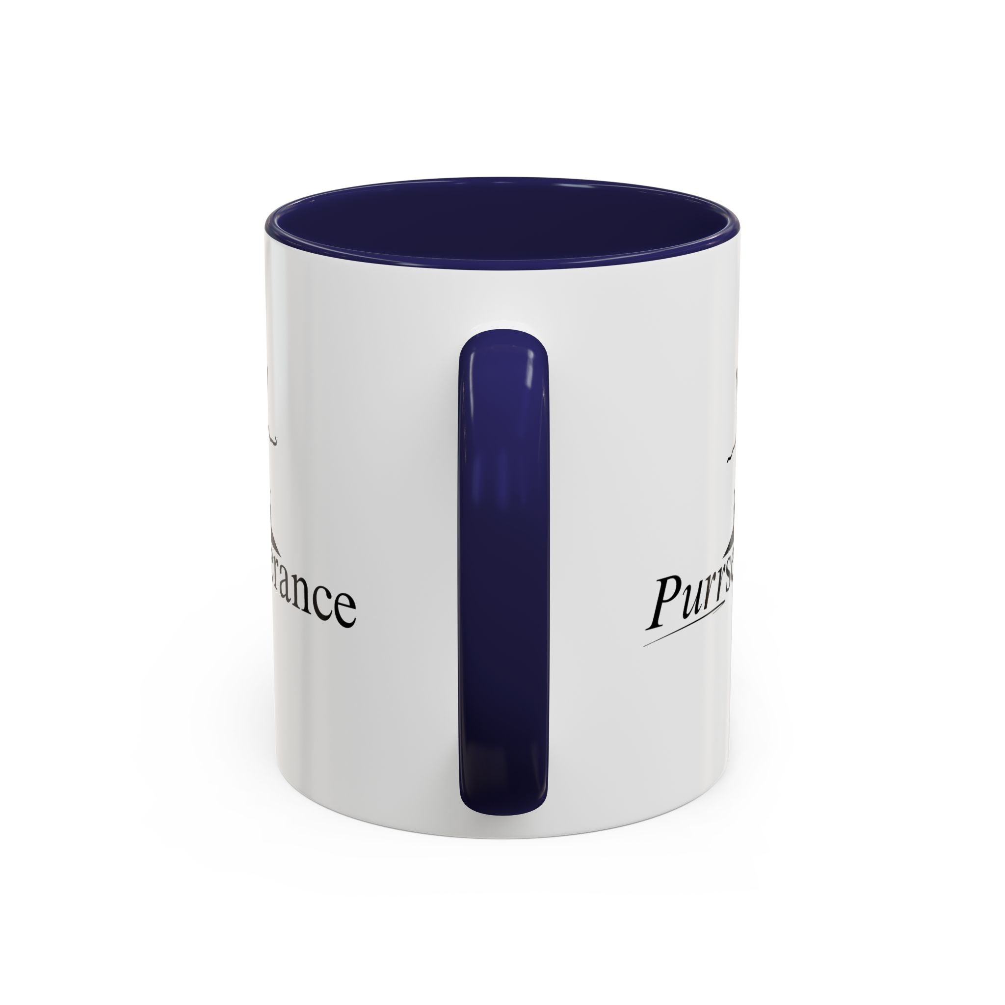 Photo depicting the Purrseverance Accent Coffee Mug (11, 15oz) from EpiAl's Shop.