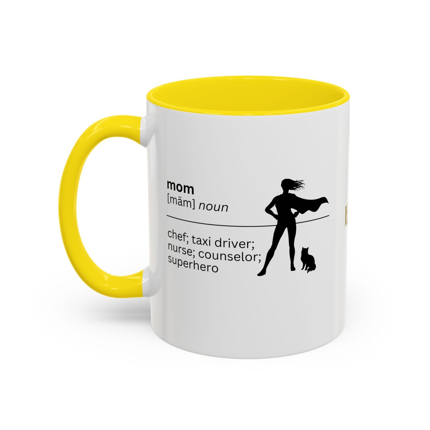 Mom Superhero Accent Coffee Mug - Perfect Gift for Moms