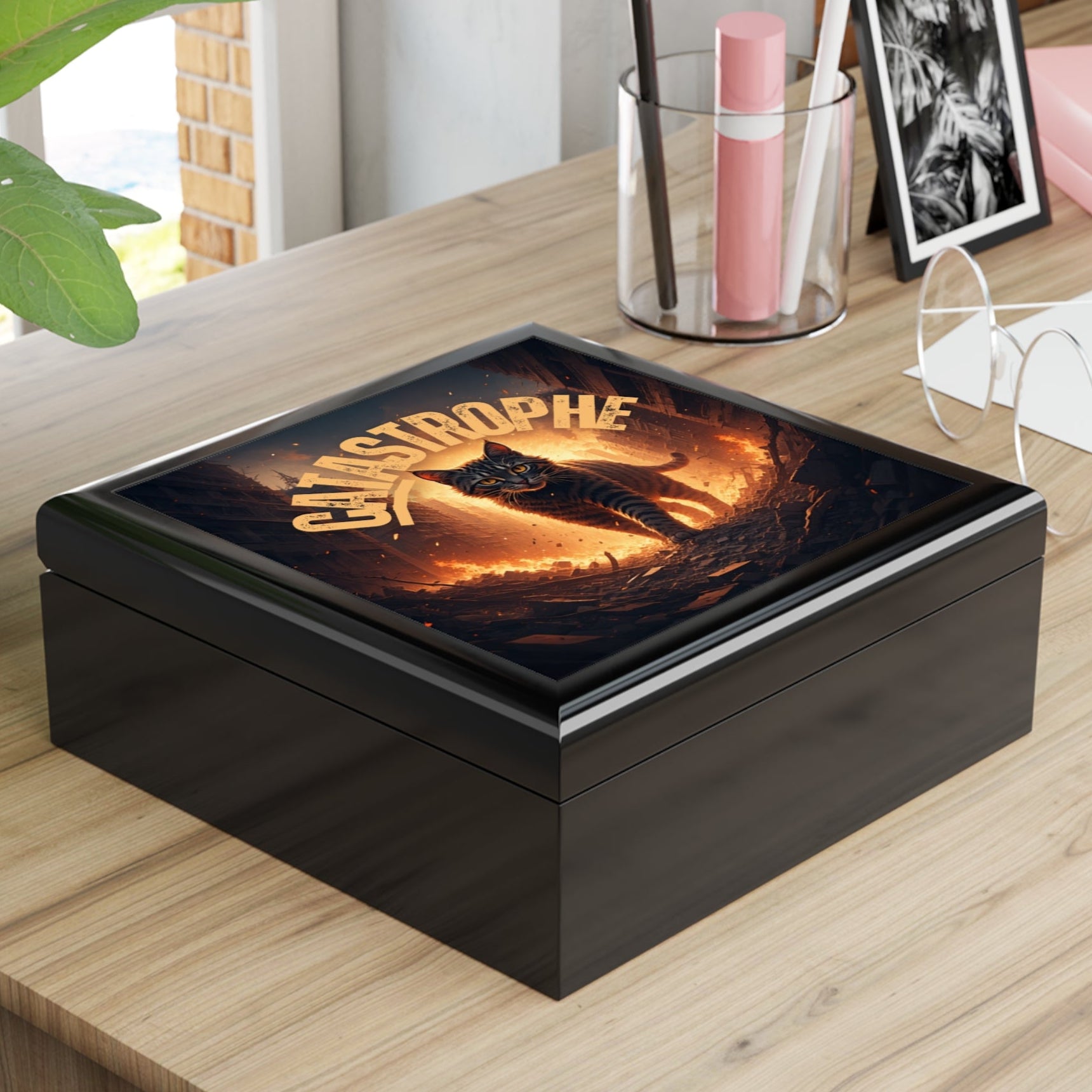 CATastrophe Cat-Themed Jewelry Box, Storage Organizer