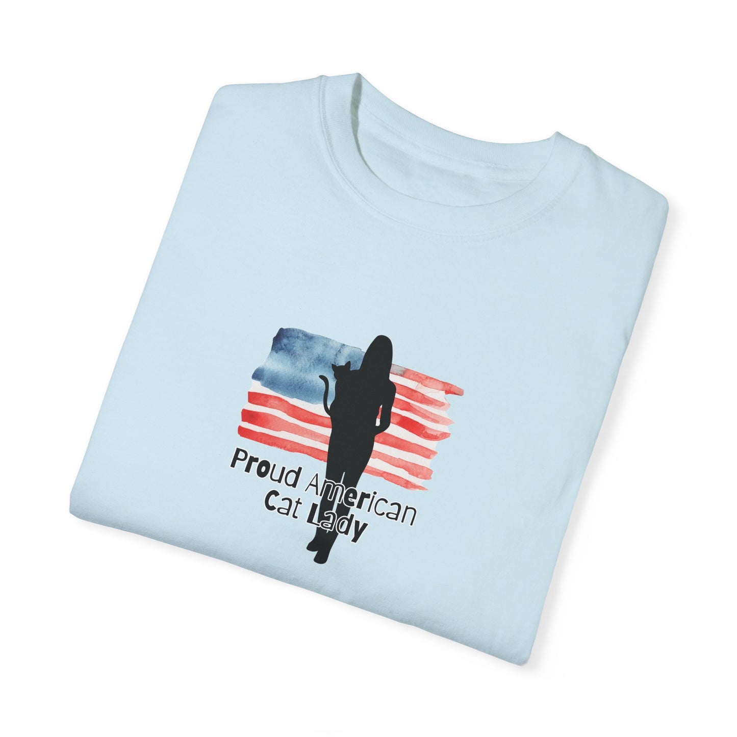 Proud American Cat Lady T-Shirt - Casual Unisex Tee for Cat Lovers