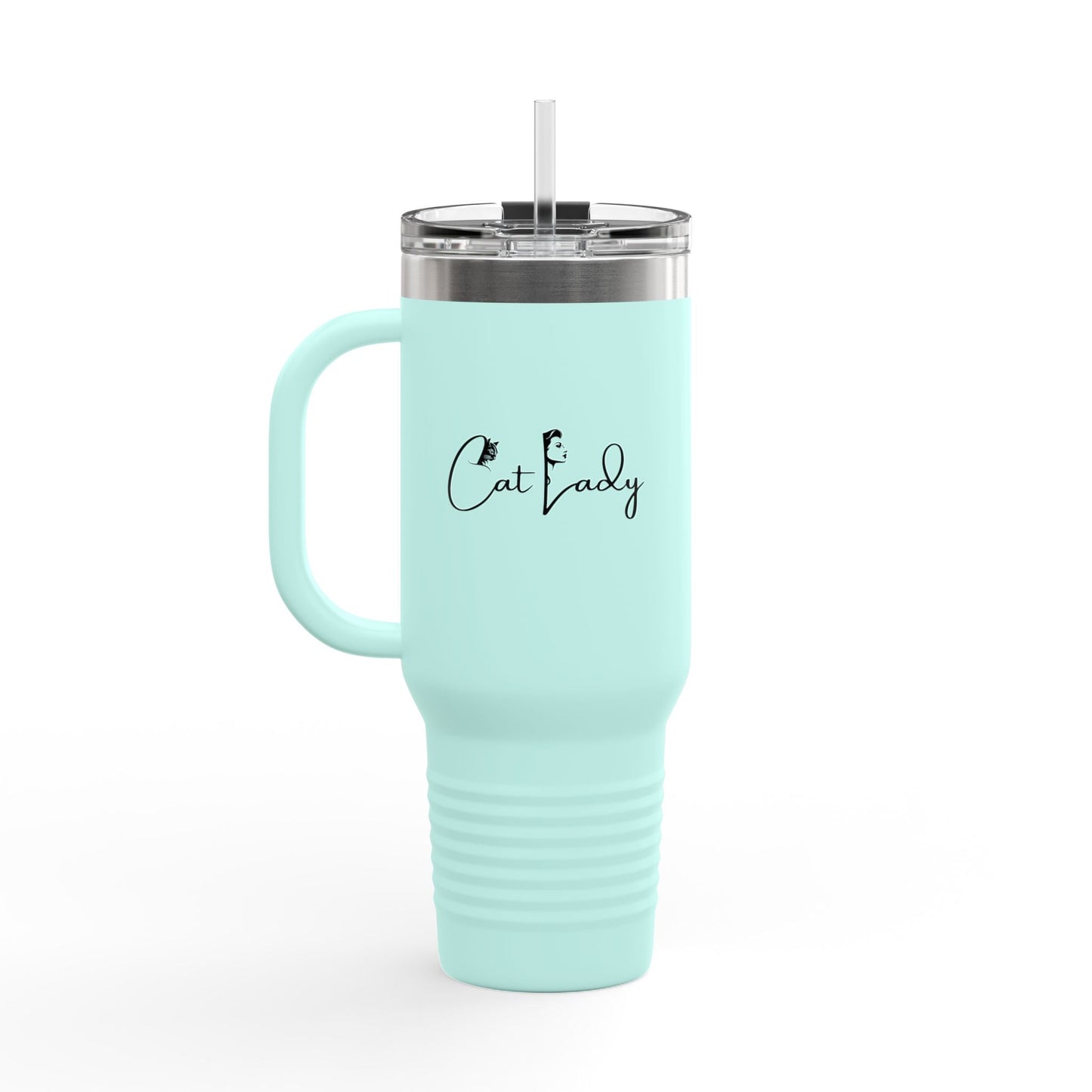 Cat Lady Insulated Travel Mug - 40oz Coffee Tumbler for Cat Lovers Printify