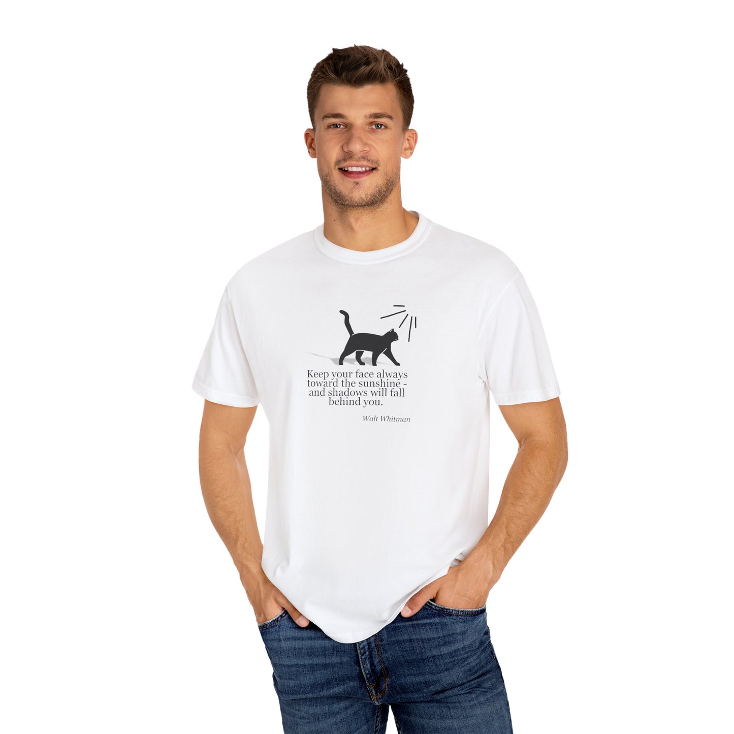 Inspirational Cat T-Shirt - Keep Your Face Towards the Sunshine