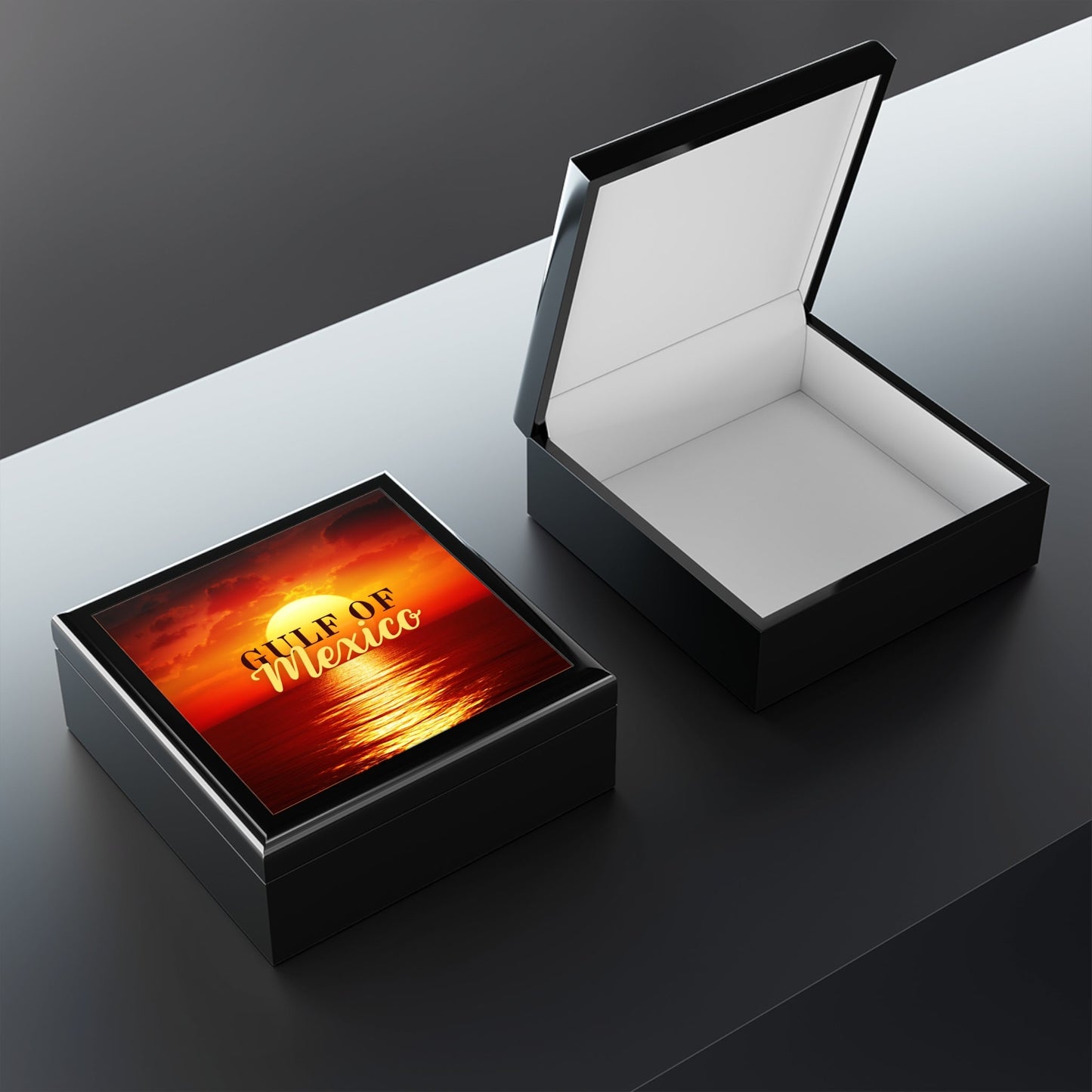 Gulf of Mexico Sunset Jewelry Box Printify