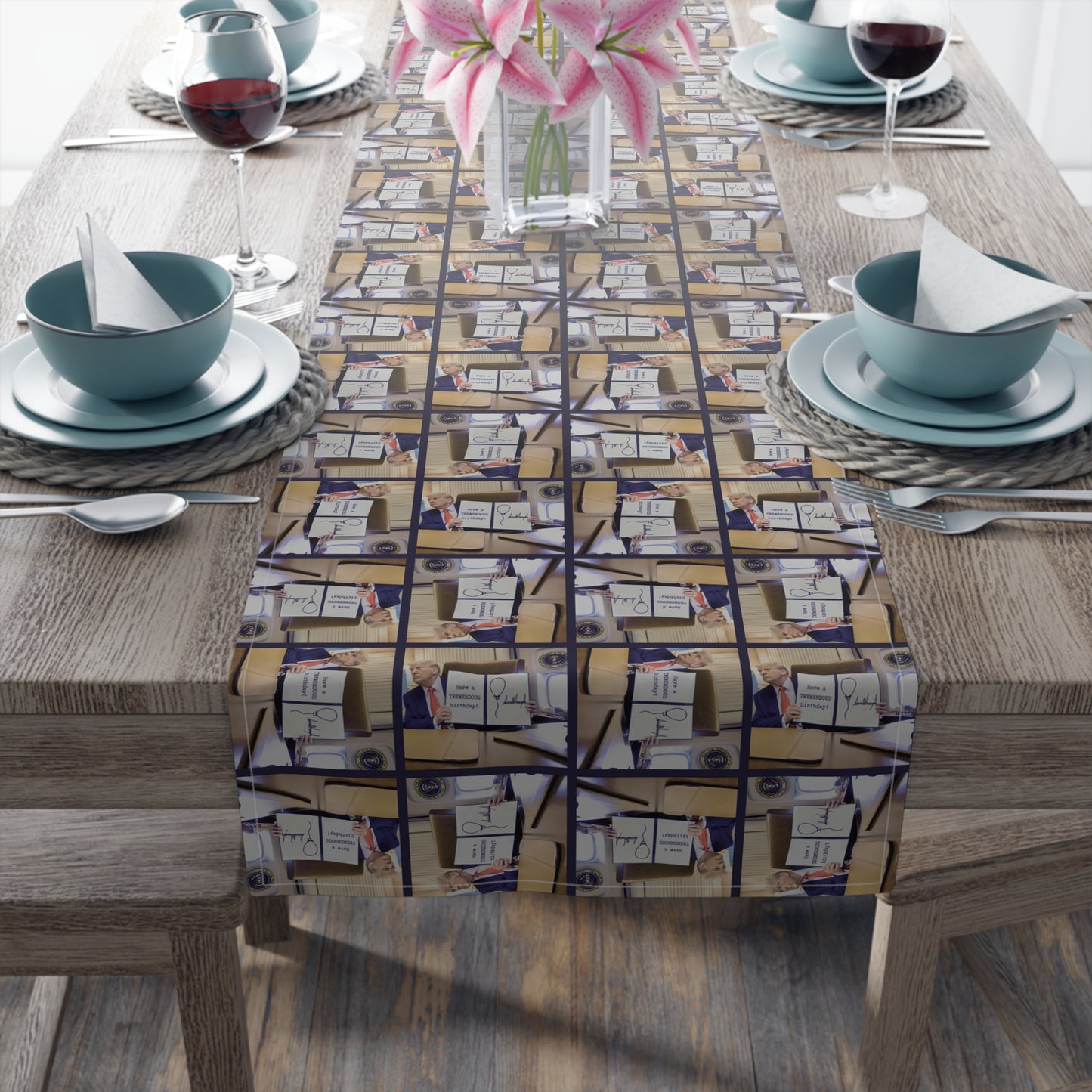 Trump Happy Birthday Table Runner - EpiAl's Shop
