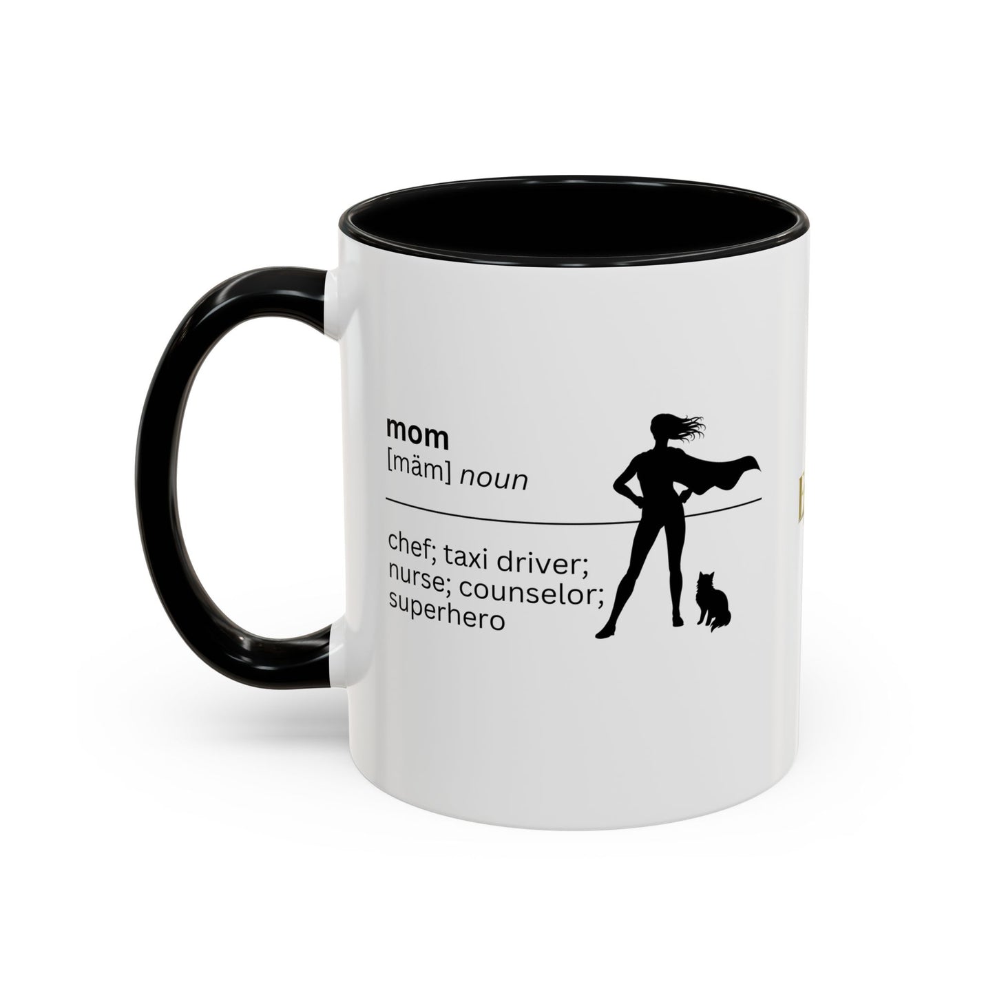 Mom Superhero Accent Coffee Mug - Perfect Gift for Moms