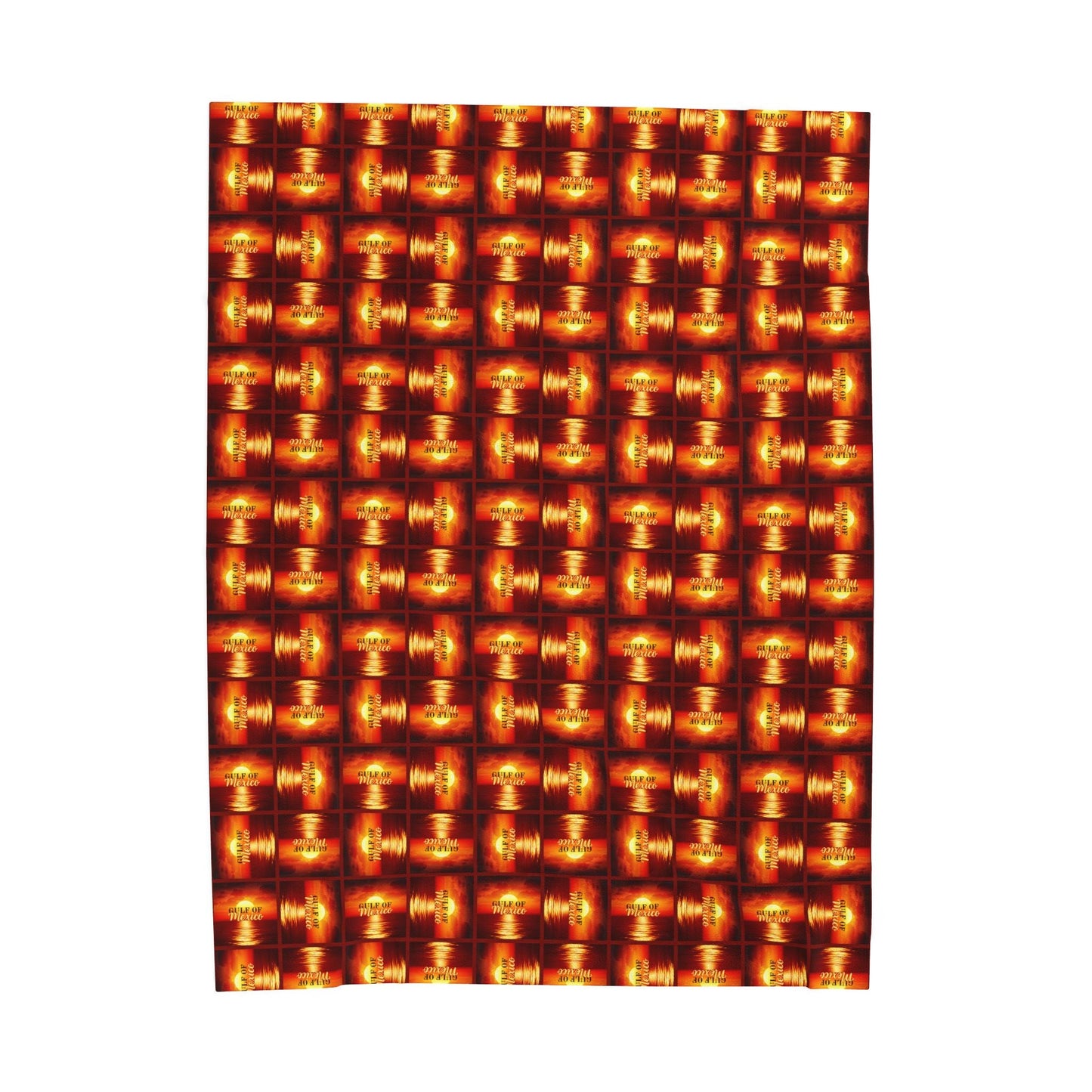 Cozy Velveteen Plush Blanket - Sunset Gulf of Mexico Design Printify