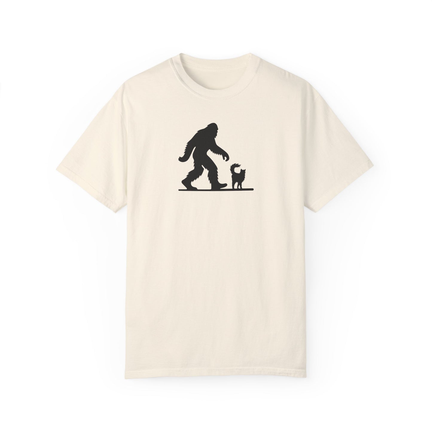Bigfoot & Cat Unisex Garment-Dyed T-Shirt - Fun Casual Wear