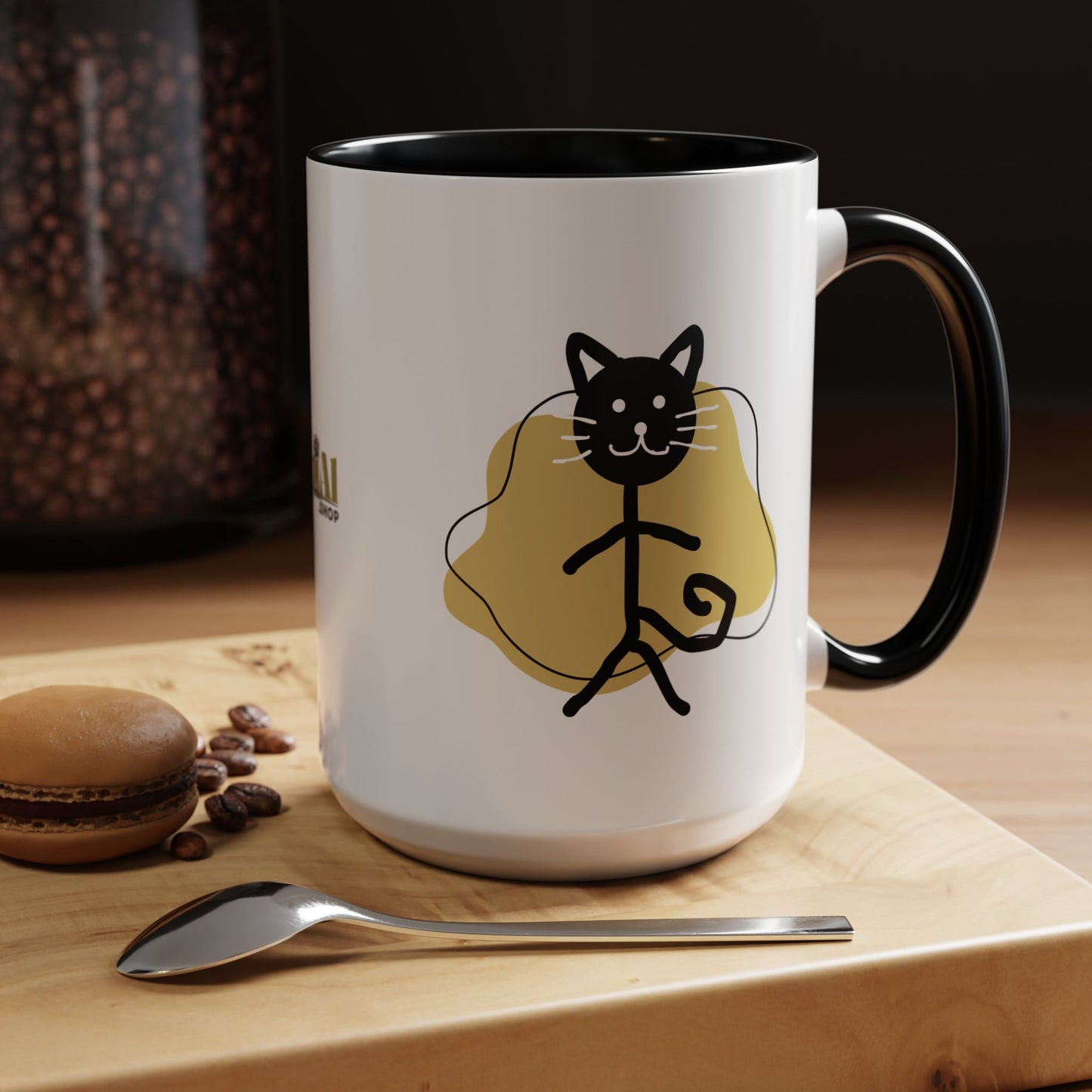 Playful Cat Accent Coffee Mug - 11oz & 15oz