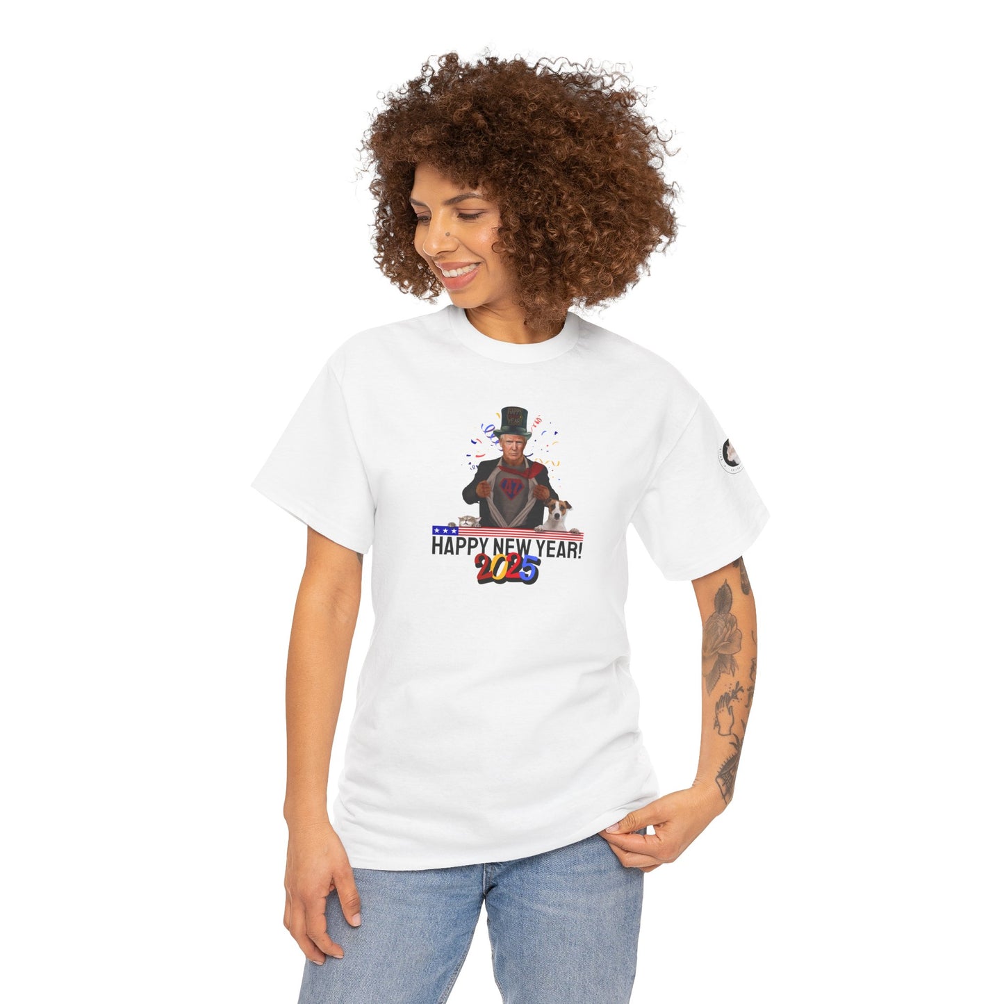 Trump Happy New Year 2025 Unisex Heavy Cotton Tee
