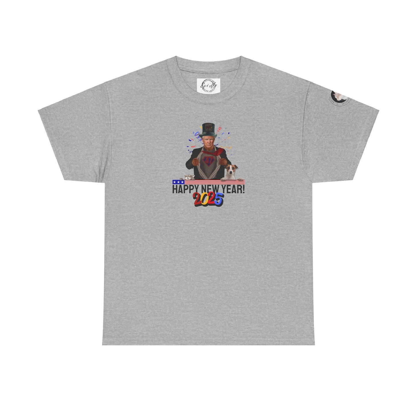Trump Happy New Year 2025 Unisex Heavy Cotton Tee