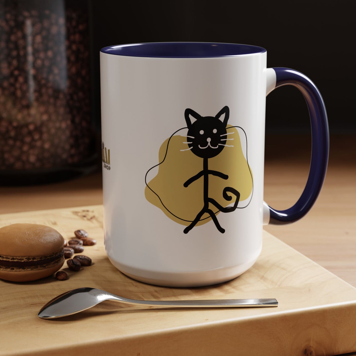 Playful Cat Accent Coffee Mug - 11oz & 15oz