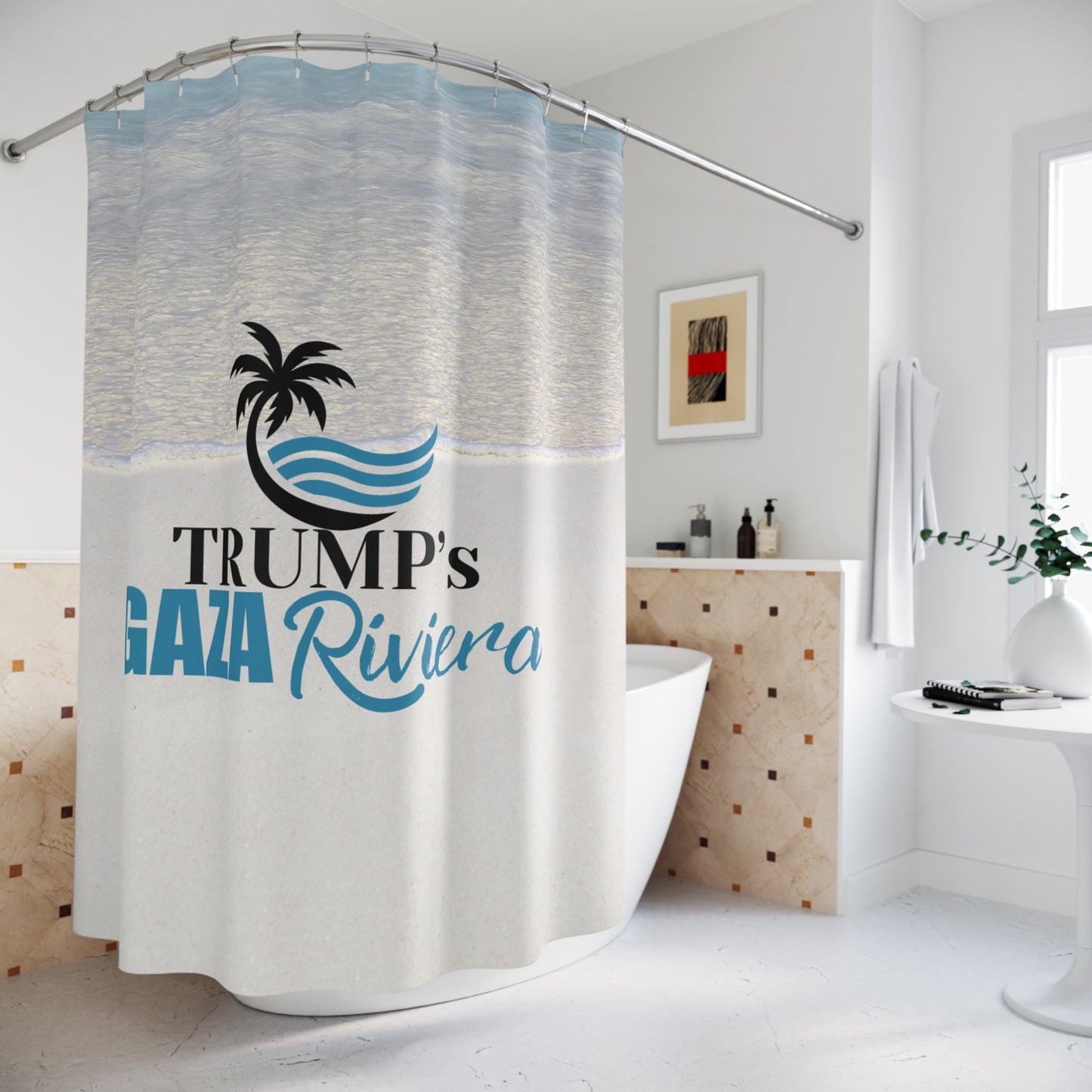 Trump's Gaza Riviera Shower Curtain Printify