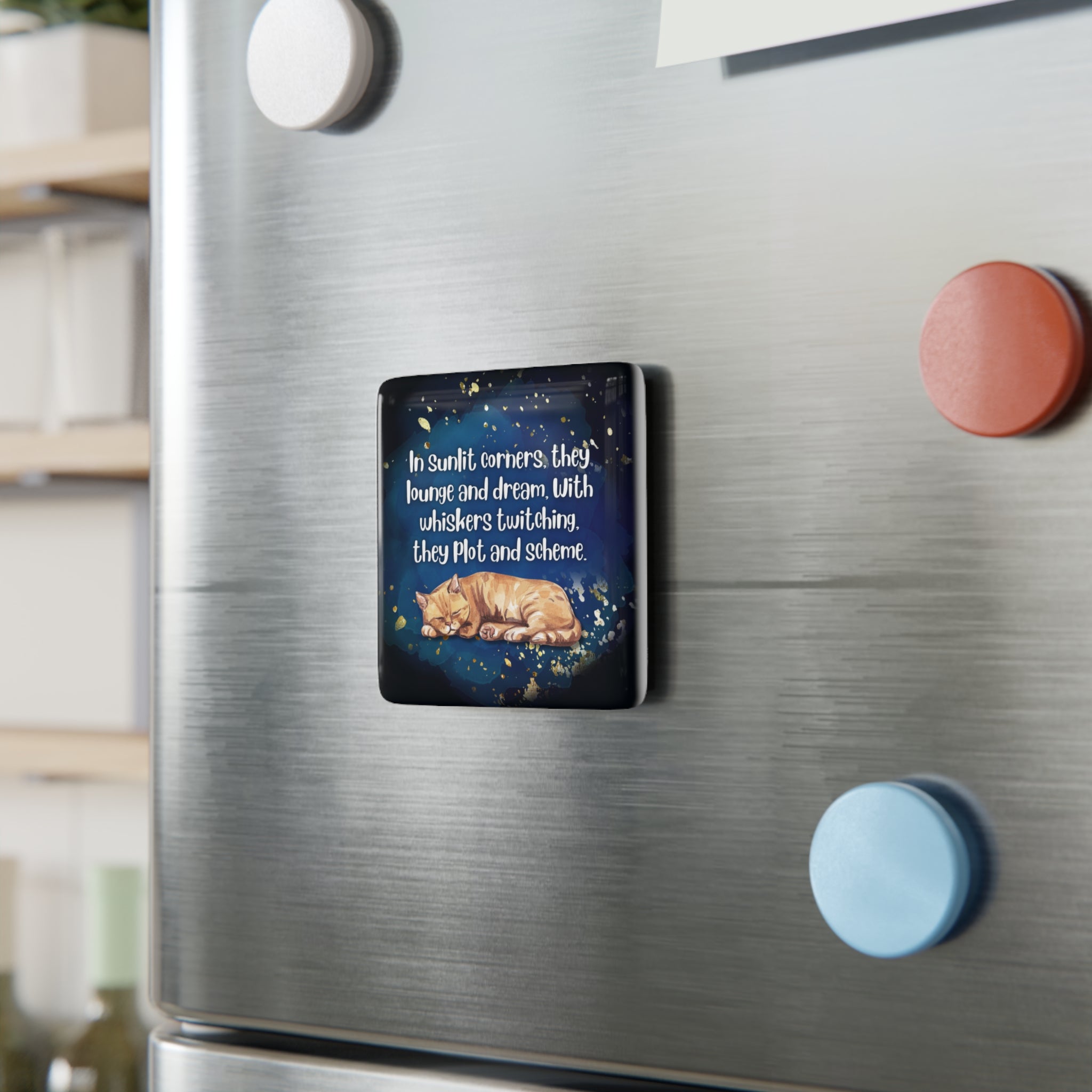 Photo depicting the Sunlit Corners Porcelain Magnet, Square from EpiAl's Shop.