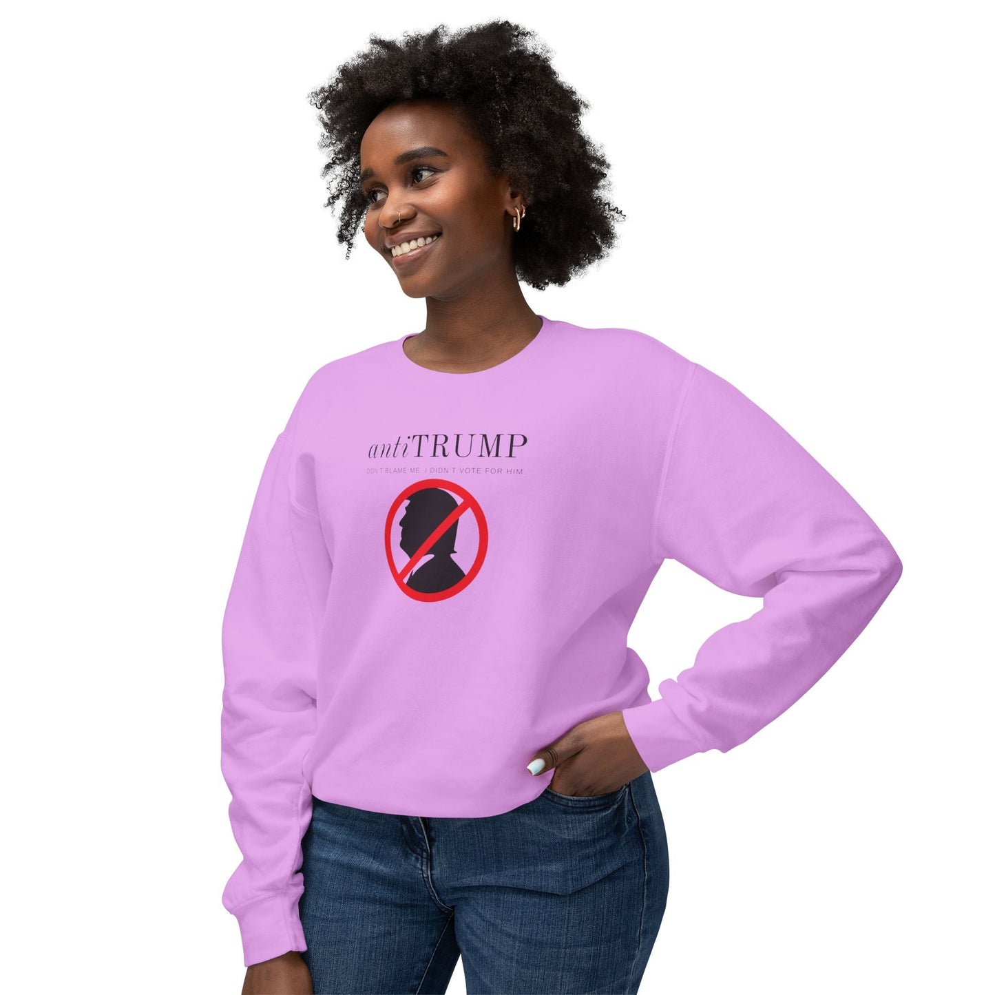 Unisex Lightweight Anti-Trump Crewneck Sweatshirt - Political Activism Wear Printify