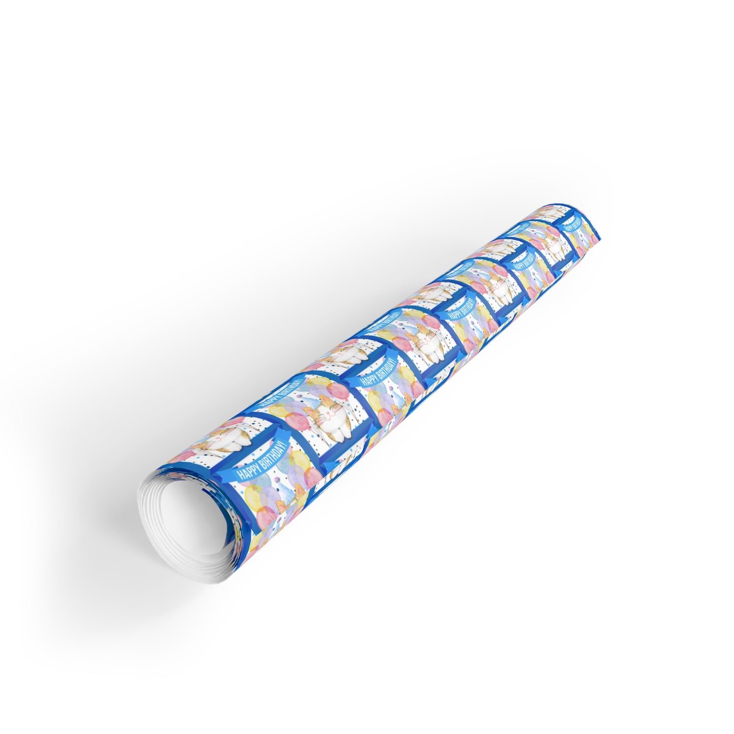 Little Boy Kitty Birthday Gift Wrapping Paper Rolls, 1pc