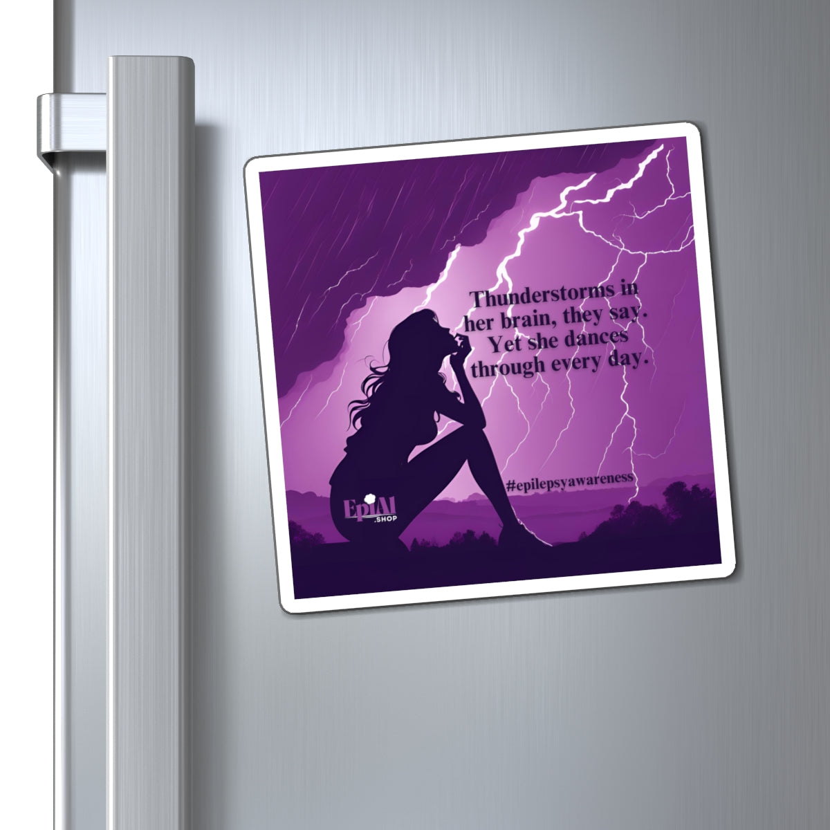 Empowering Epilepsy Awareness Magnet - "Thunderstorms in Her Brain" Design