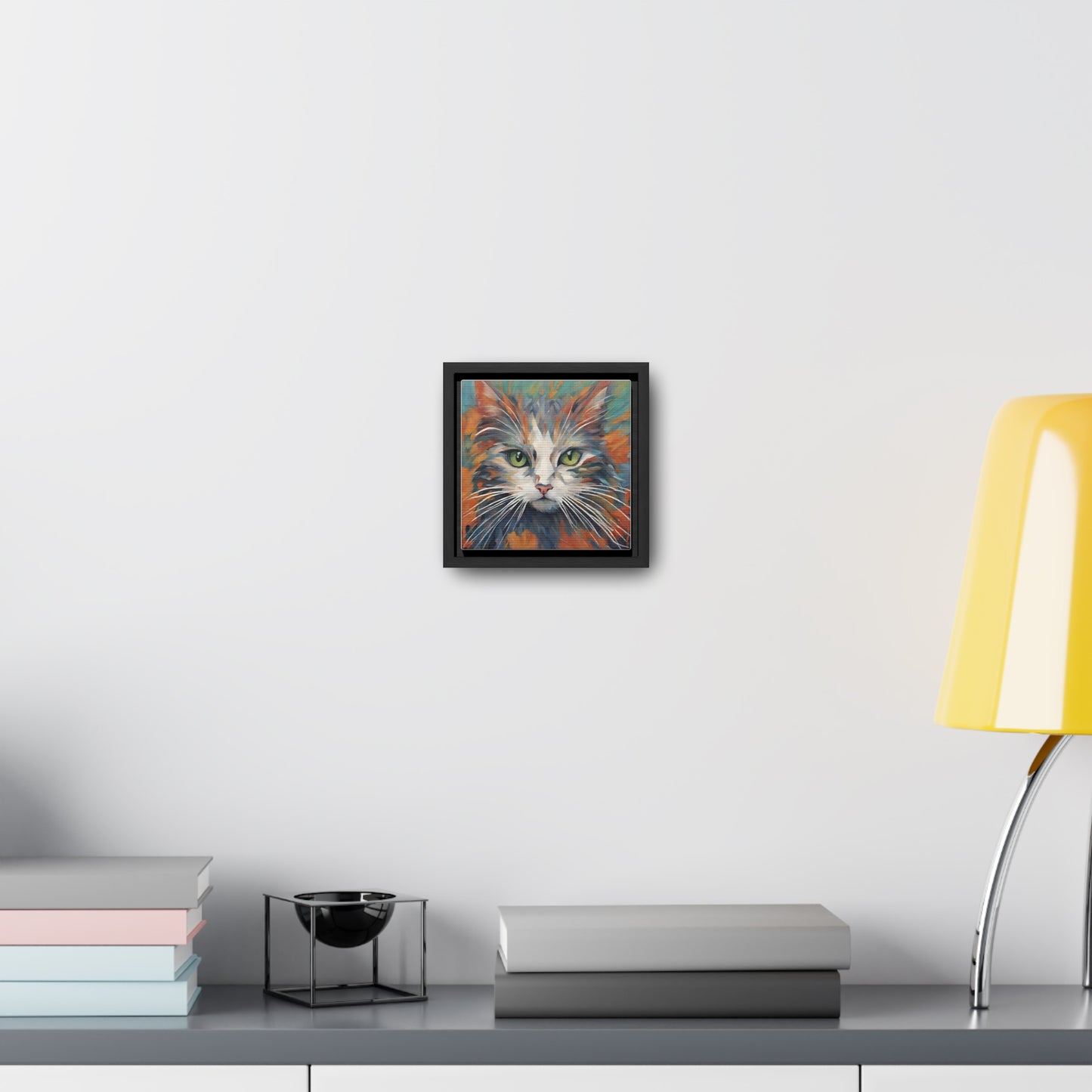 Watercolor Closeup Cat Gallery Canvas Wraps, Square Frame - Canvas - Epileptic Al’s Shop