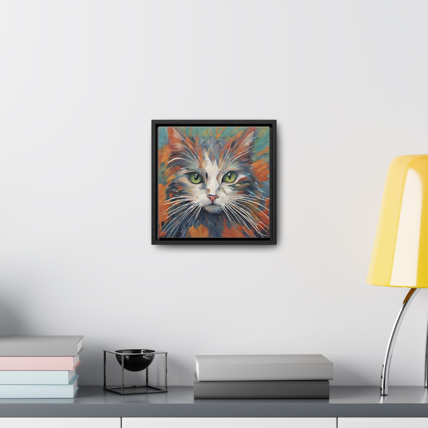Watercolor Closeup Cat Gallery Canvas Wraps, Square Frame - Canvas - Epileptic Al’s Shop