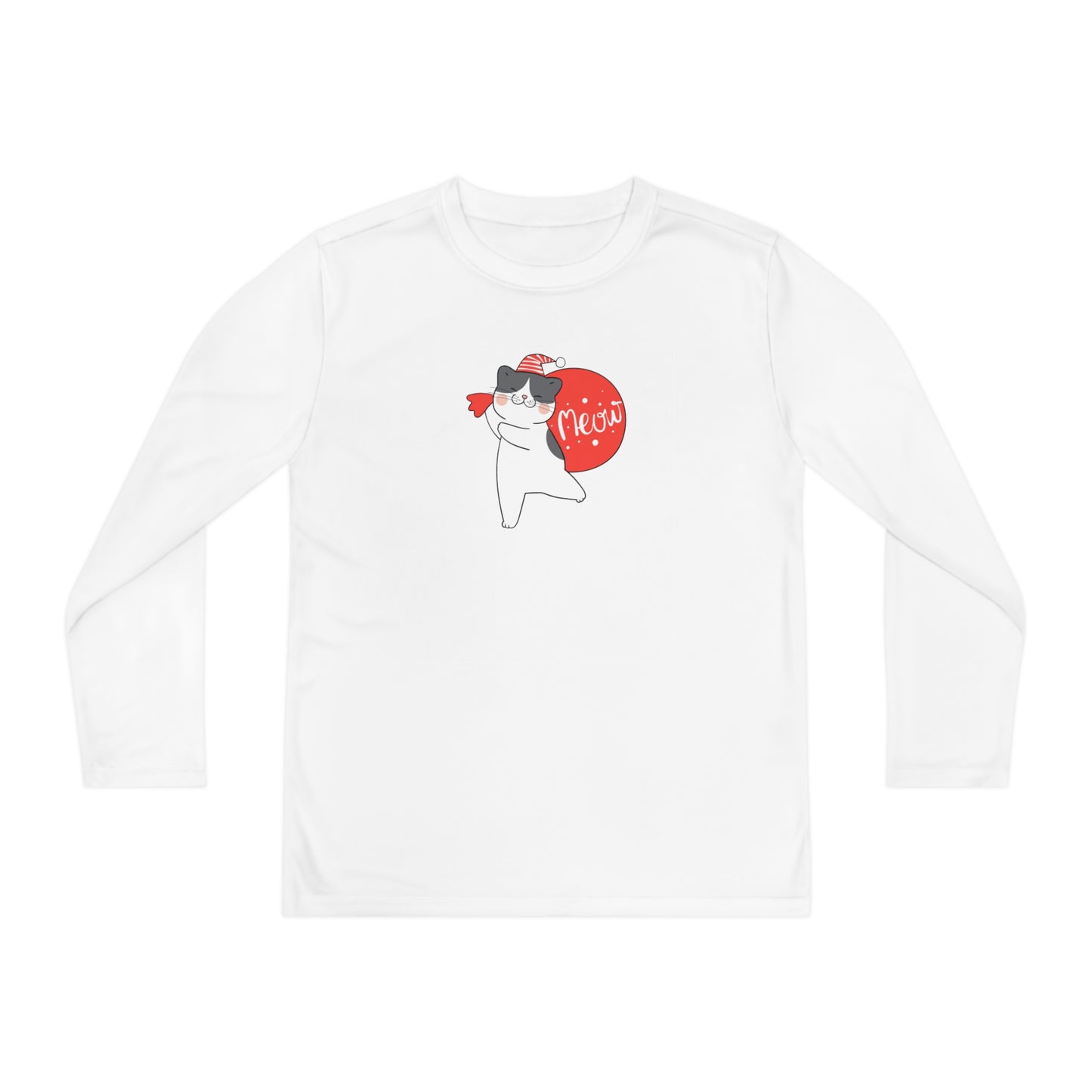 Santa Meow Youth Long Sleeve Competitor Tee - Kids clothes - Epileptic Al’s Shop