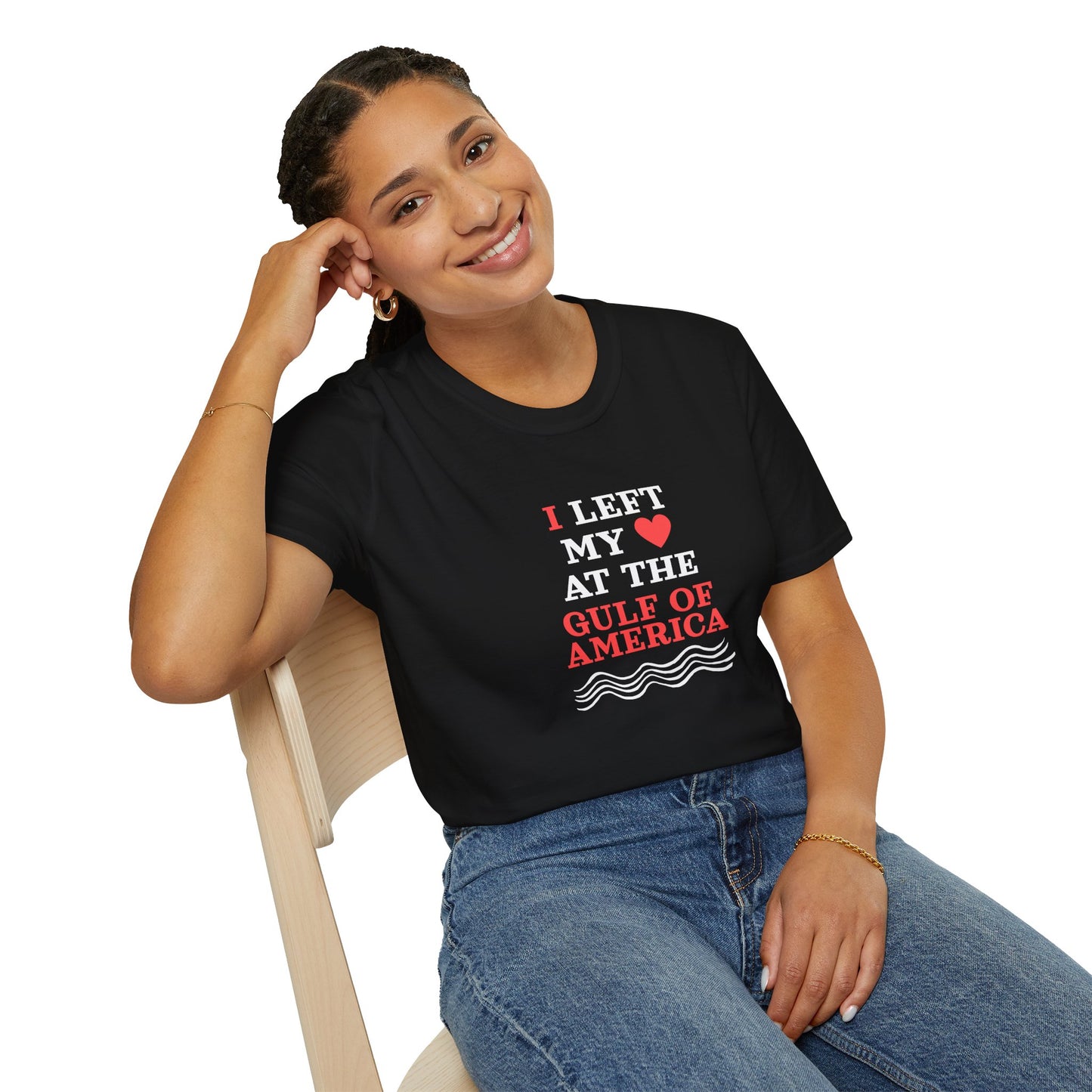 I Left My Heart at the Gulf of America Unisex Softstyle T-Shirt - Perfect for Travelers