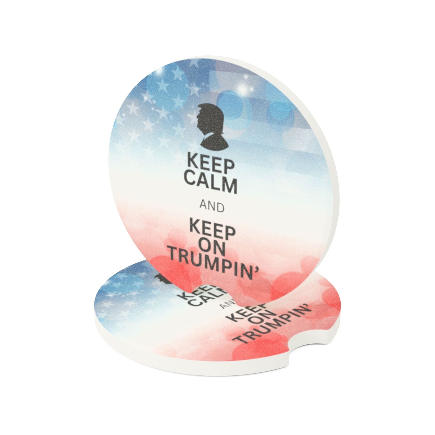 Keep Calm and Keep on Trumpin' Soapstone Car Coaster Printify