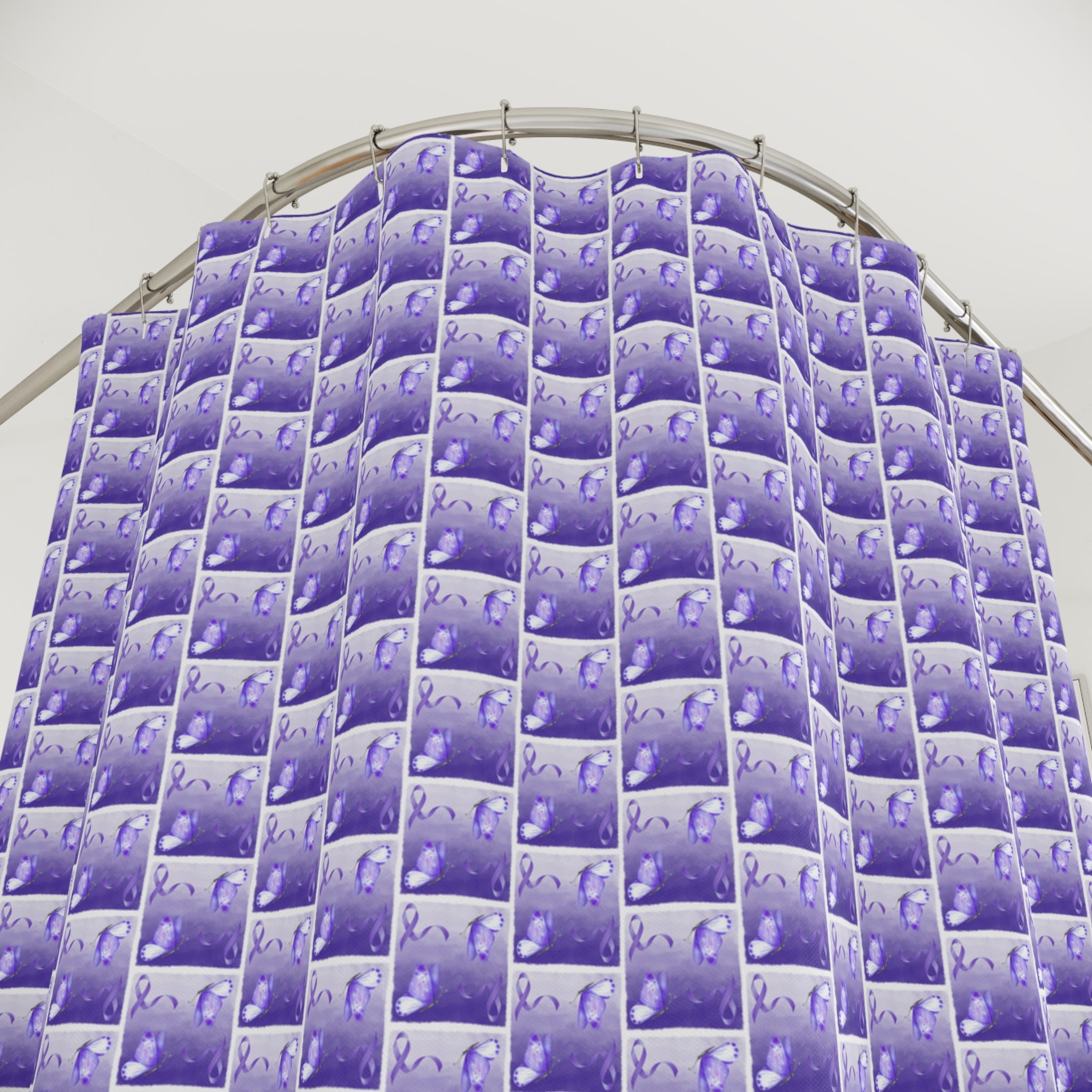 Purple Ribbon Epilepsy Awareness Shower Curtains - EpiAl's Shop