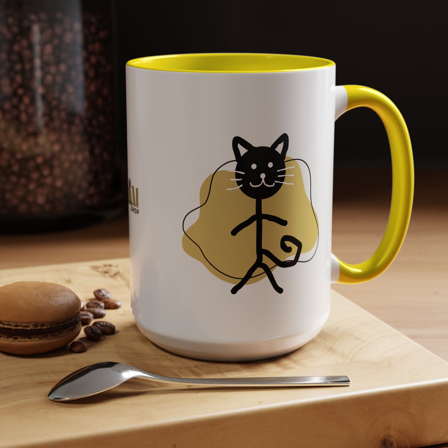 Playful Cat Accent Coffee Mug - 11oz & 15oz