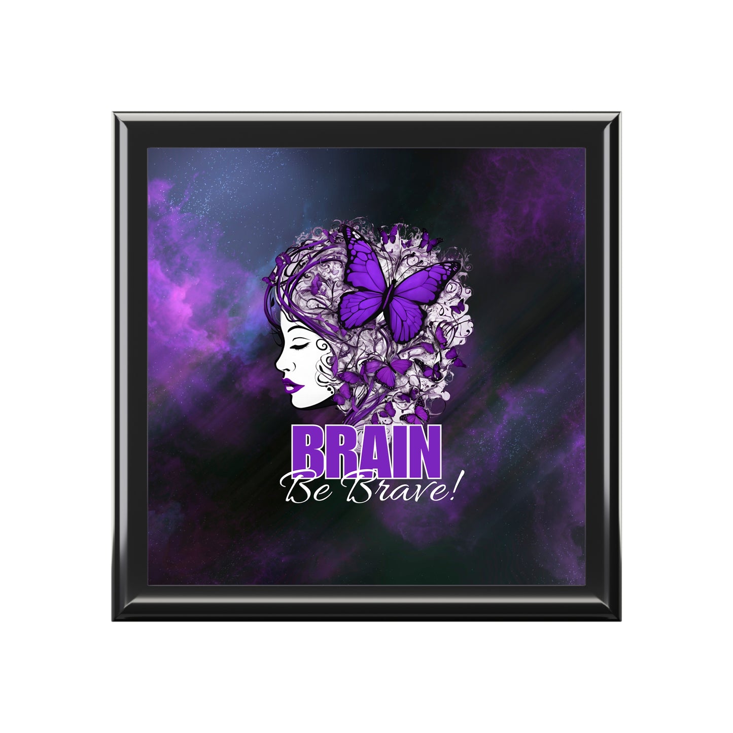 Purple Brain Be Brave Jewelry Box