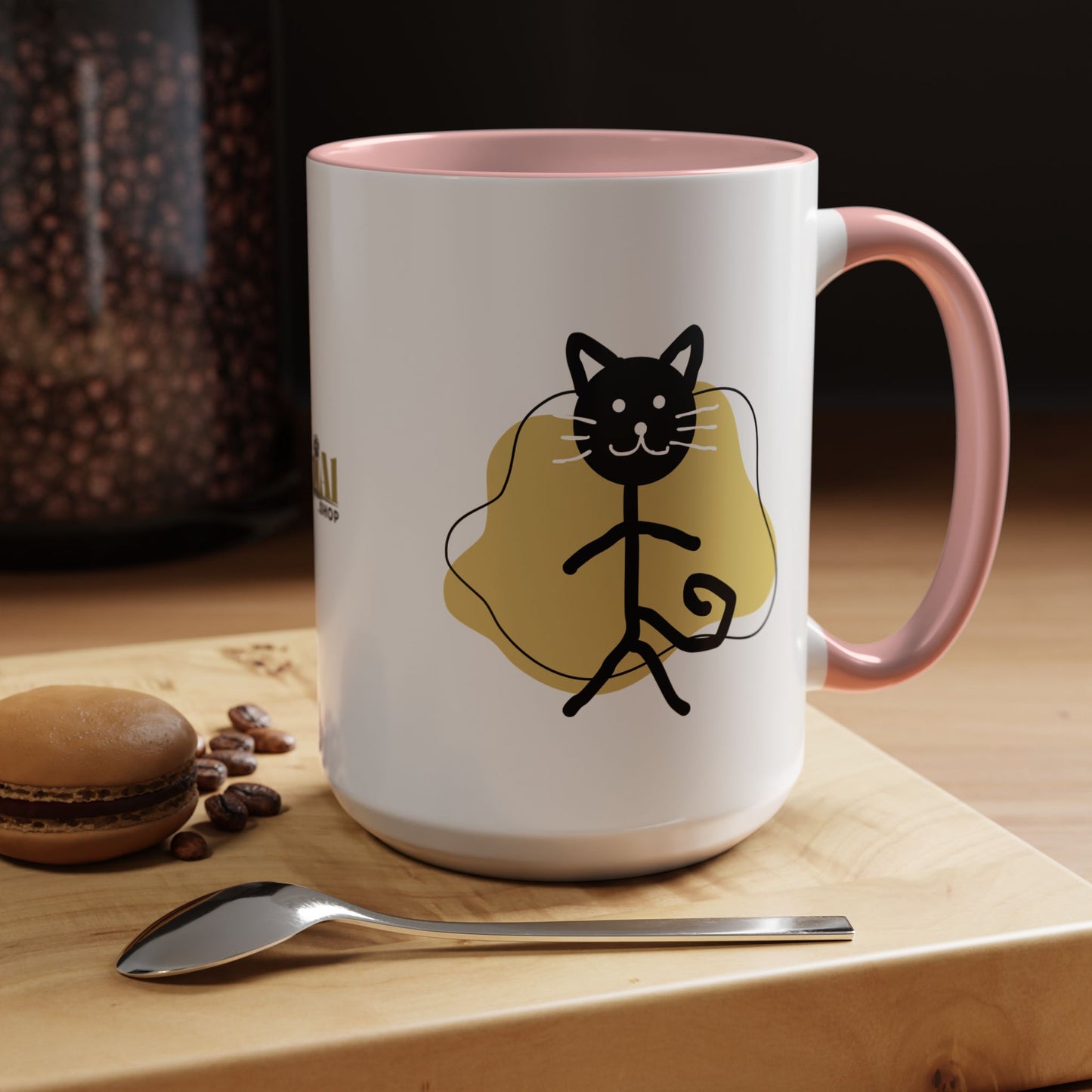 Playful Cat Accent Coffee Mug - 11oz & 15oz
