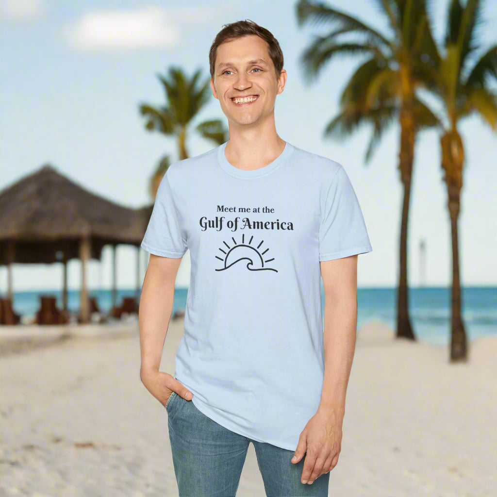 Meet Me at the Gulf of America Graphic T-Shirt - Perfect for Beach Lovers