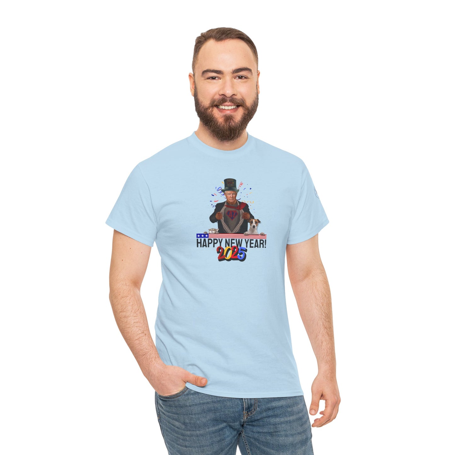 Trump Happy New Year 2025 Unisex Heavy Cotton Tee