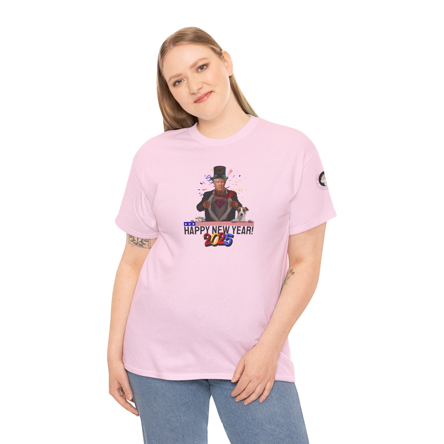 Trump Happy New Year 2025 Unisex Heavy Cotton Tee