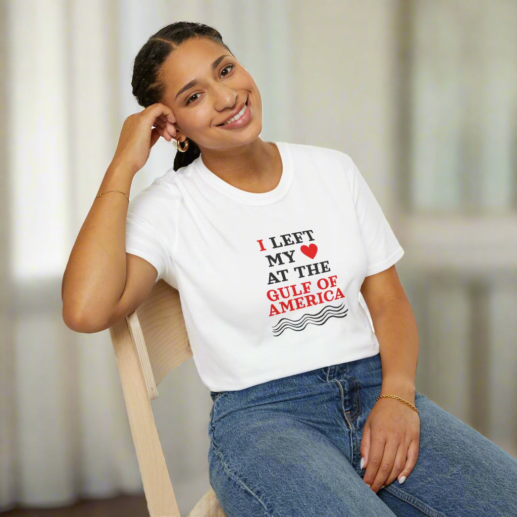 I Left My Heart at the Gulf of America Unisex Softstyle T-Shirt - Perfect for Travelers