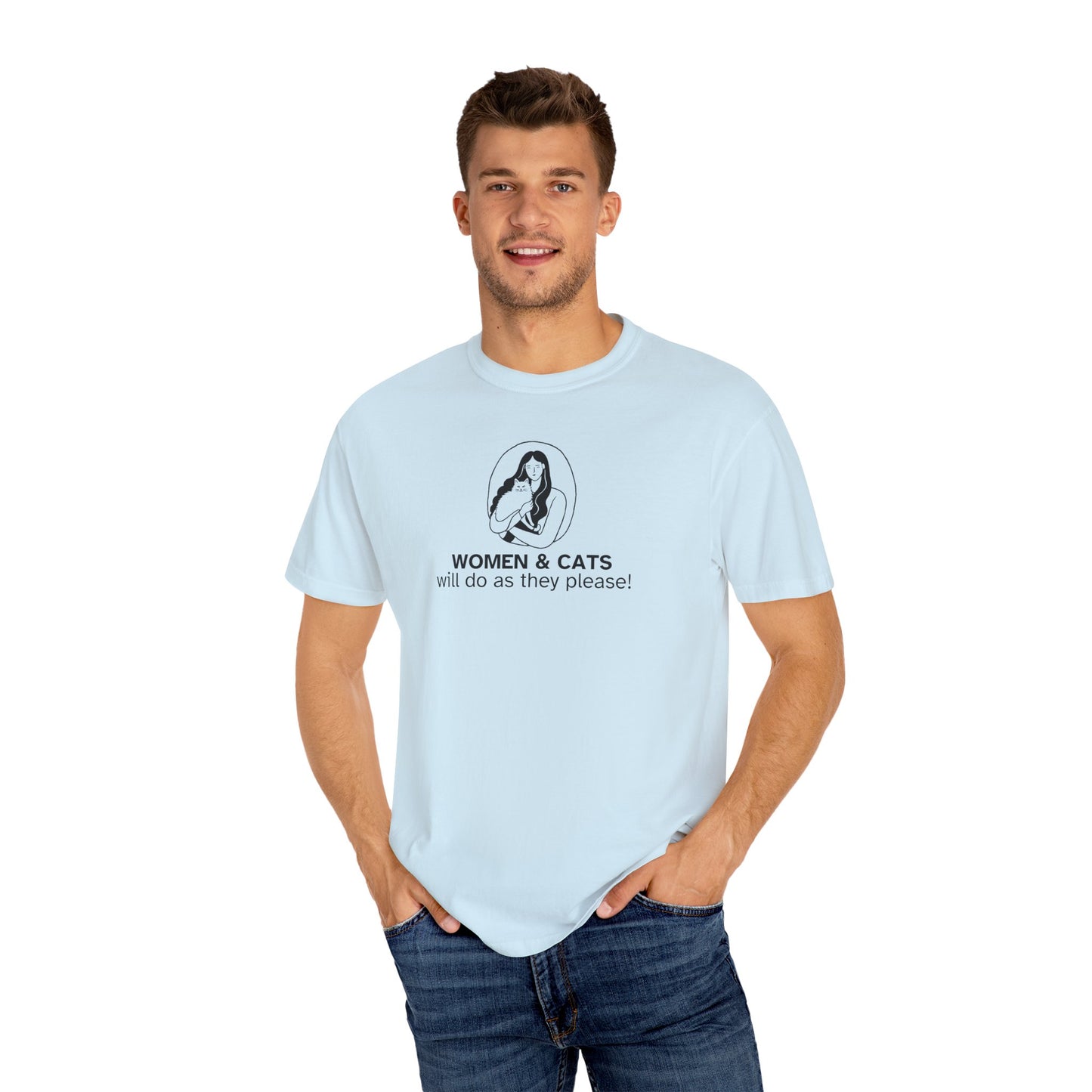 Women & Cats Graphic T-Shirt - Unisex Garment-Dyed Tee