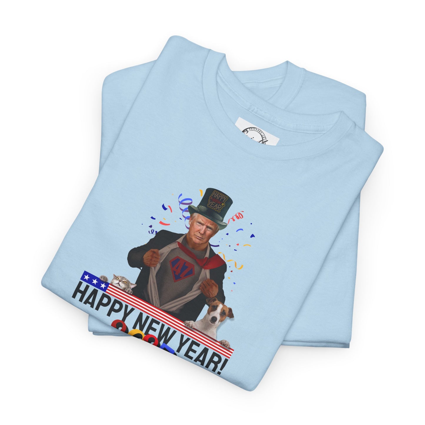 Trump Happy New Year 2025 Unisex Heavy Cotton Tee