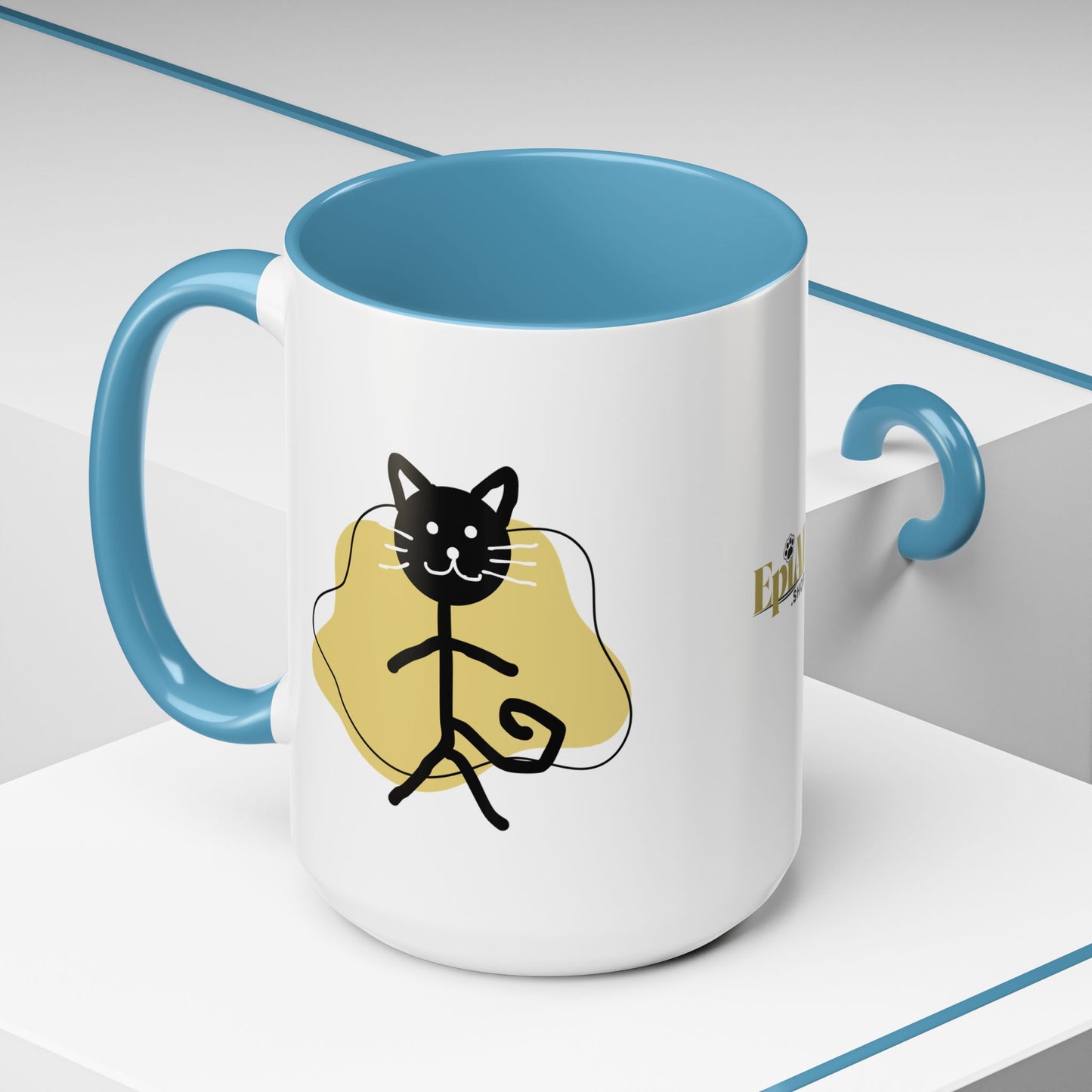 Playful Cat Accent Coffee Mug - 11oz & 15oz