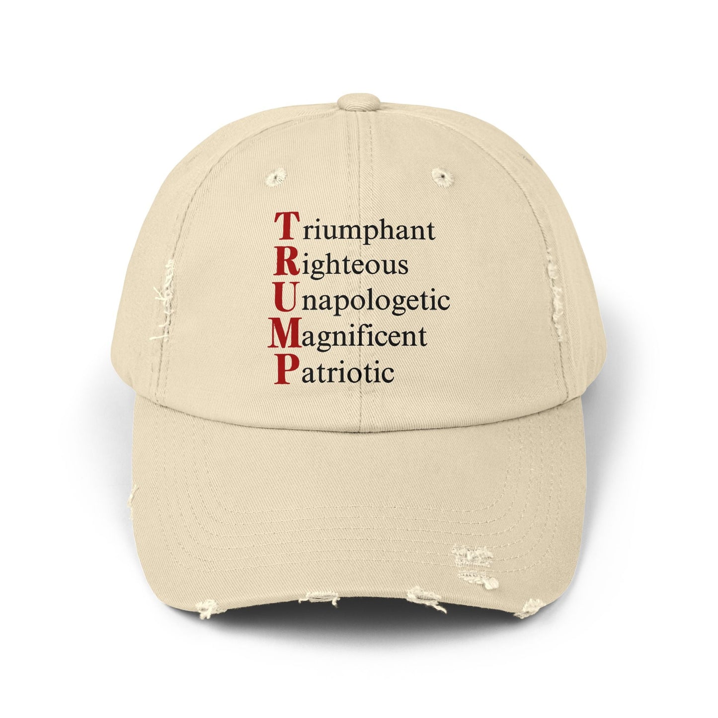 Unisex Distressed Cap - TRIUMP Patriotic Hat for Freedom Lovers Printify
