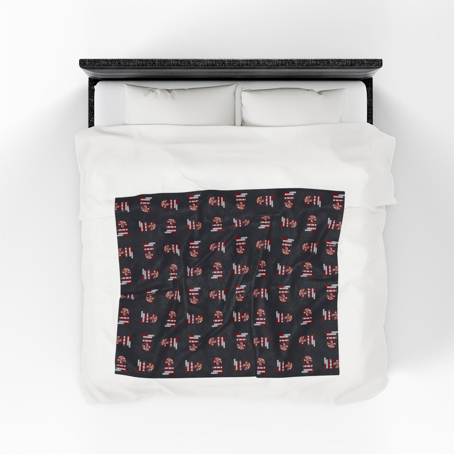 Cozy Velveteen Plush Blanket – Americans Against Trump Design Printify