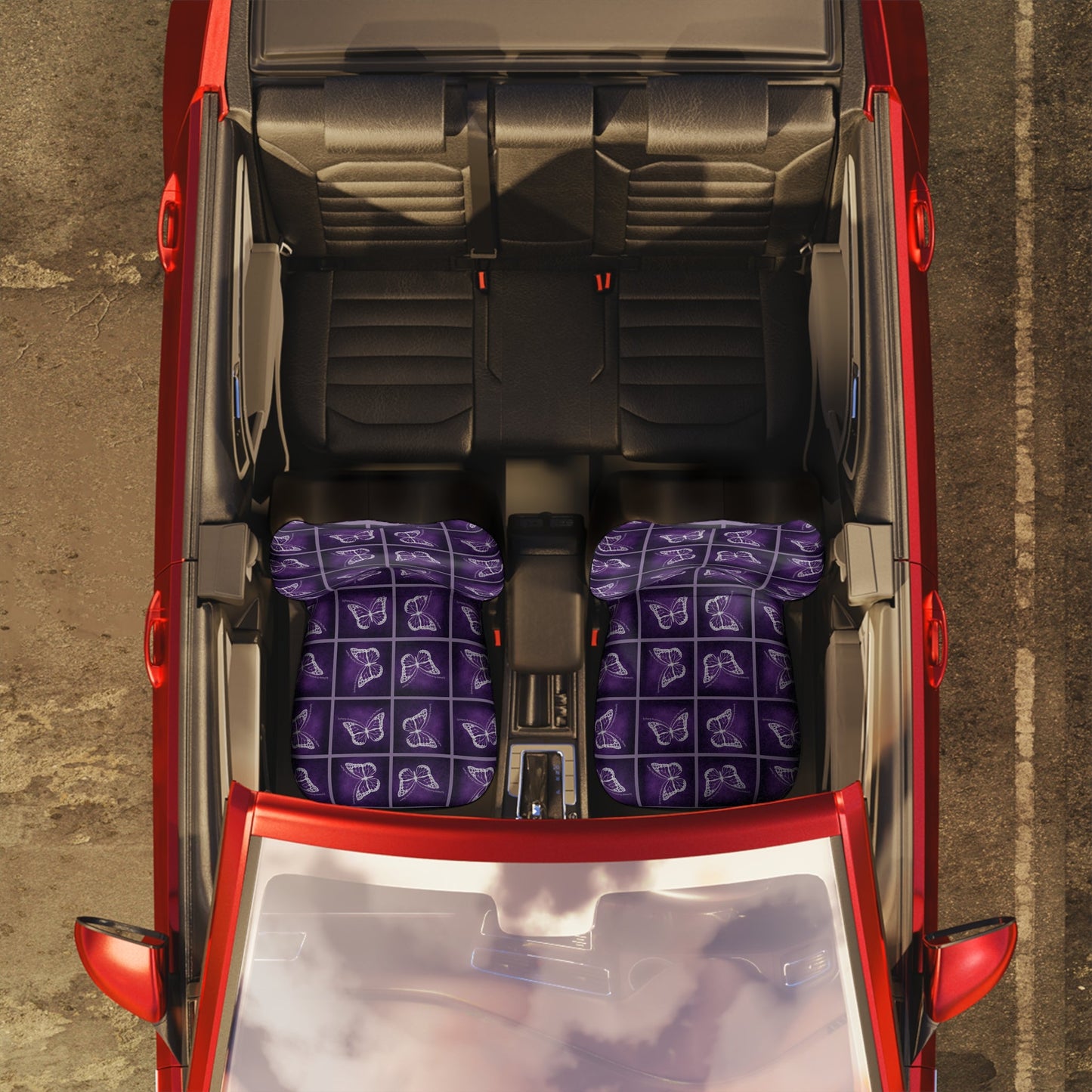 Purple Butterfly Car Seat Covers Printify