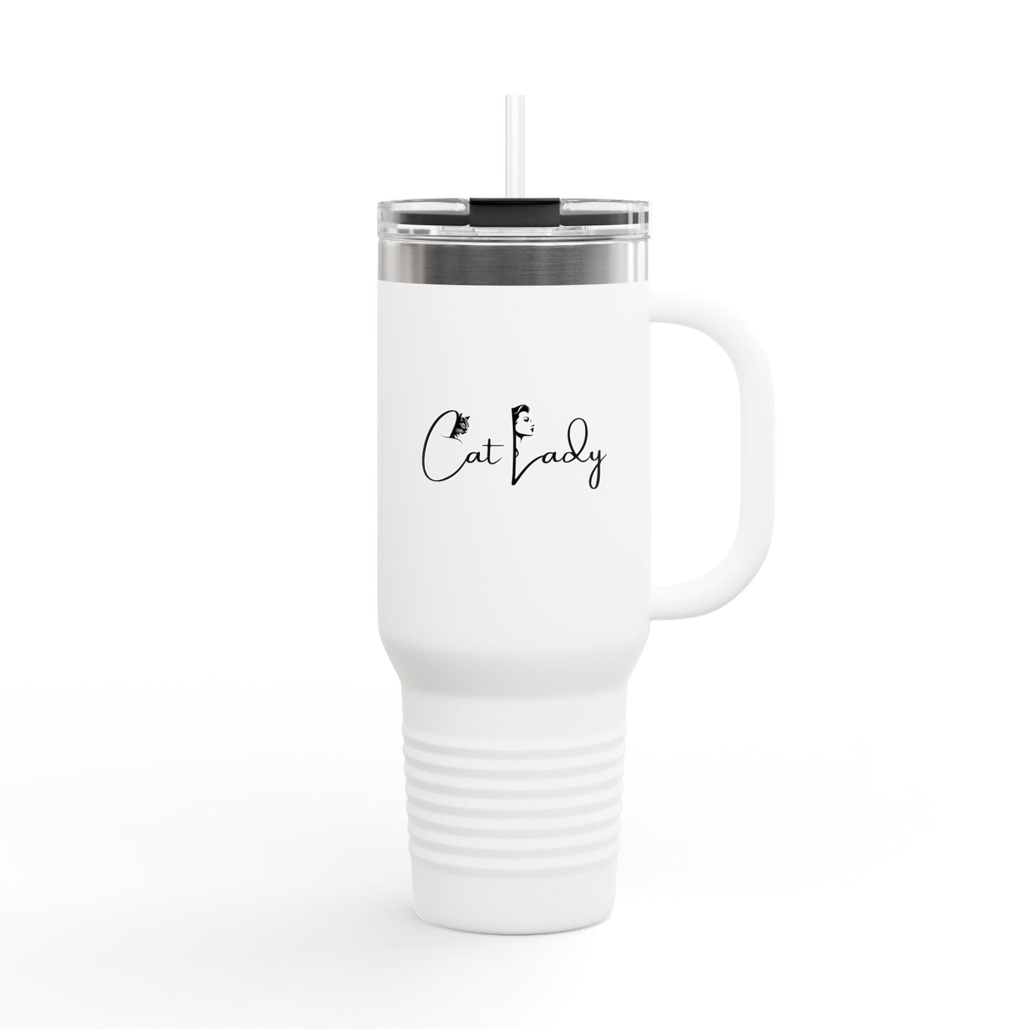 Cat Lady Insulated Travel Mug - 40oz Coffee Tumbler for Cat Lovers Printify