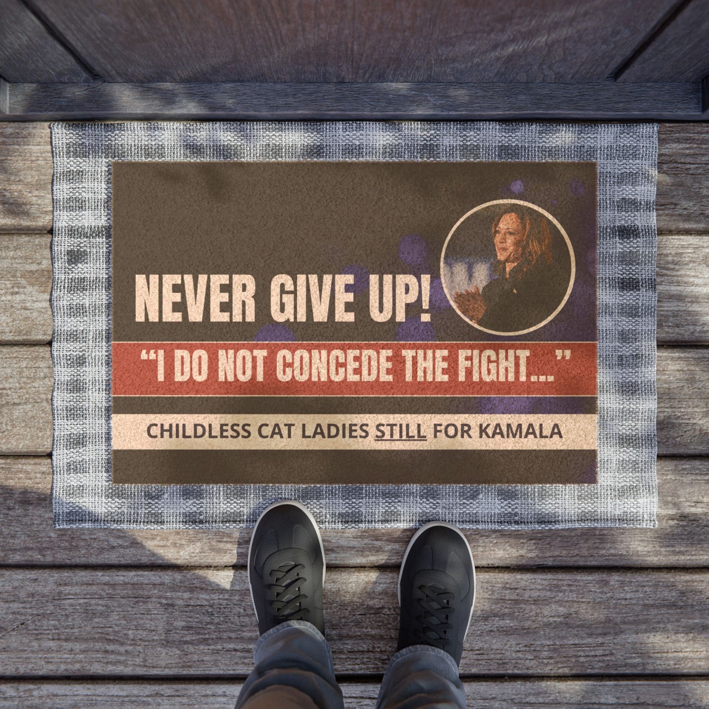 Never Give Up - Kamala Doormat