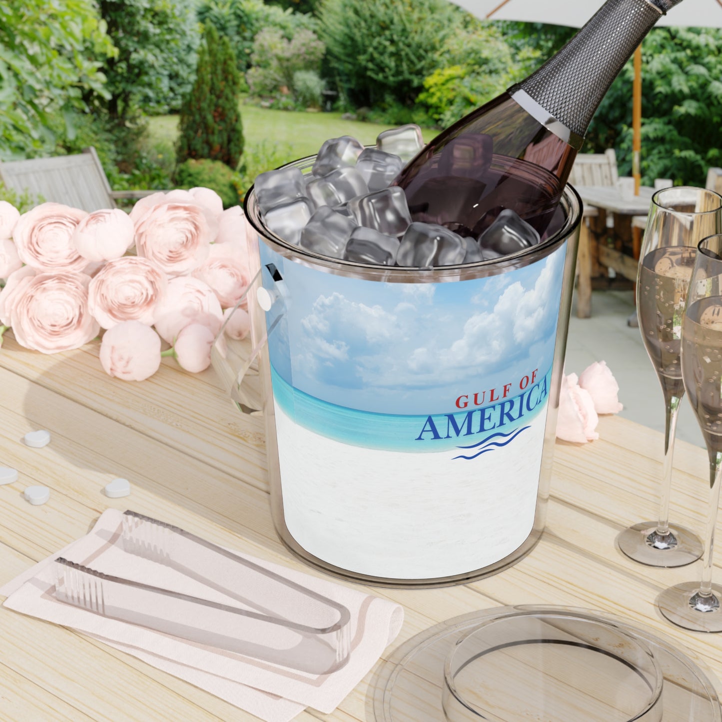 Gulf of America Ice Bucket with Tongs