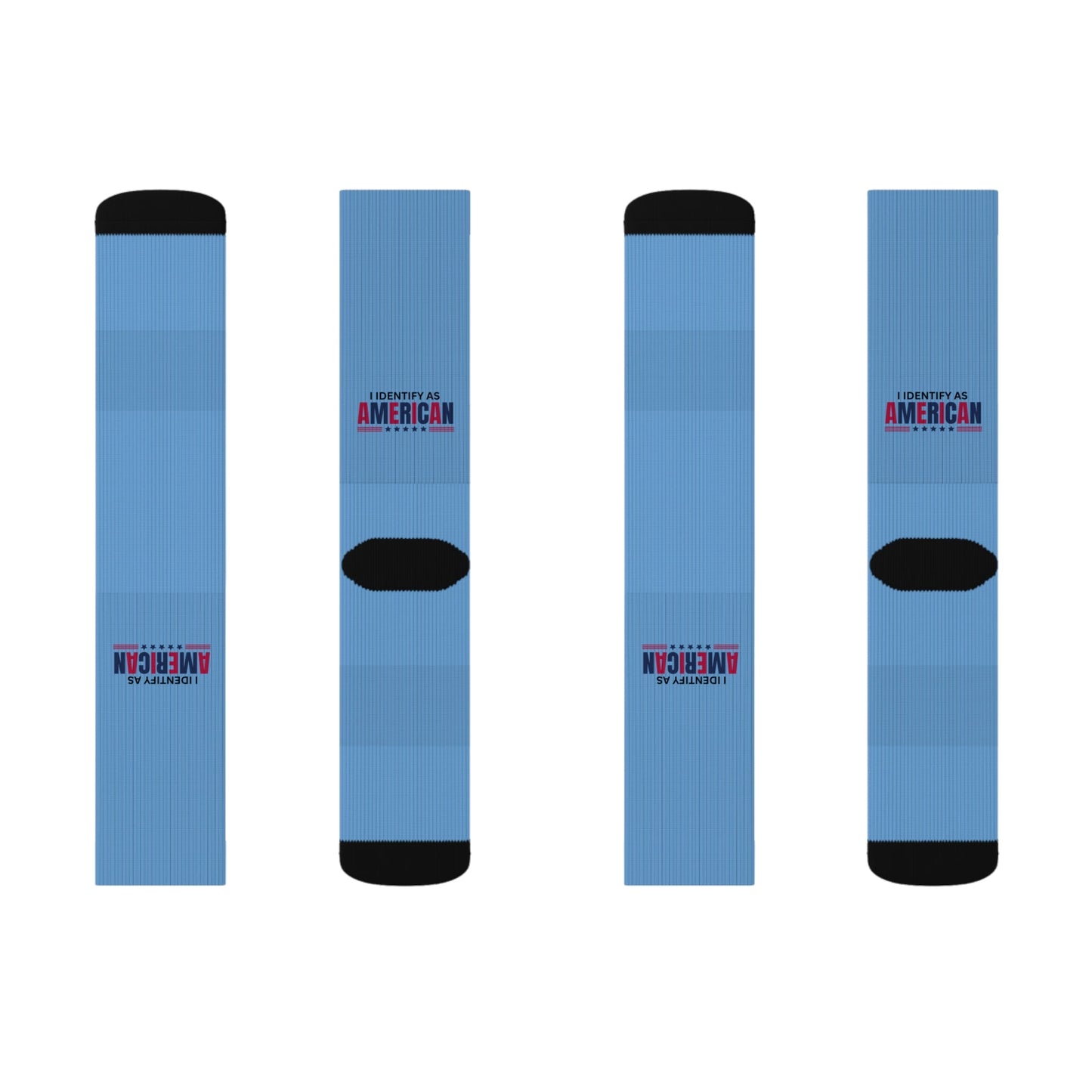 Identifies as American Sublimation Socks Printify