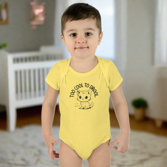 Too Cool To Drool Infant Baby Rib Bodysuit