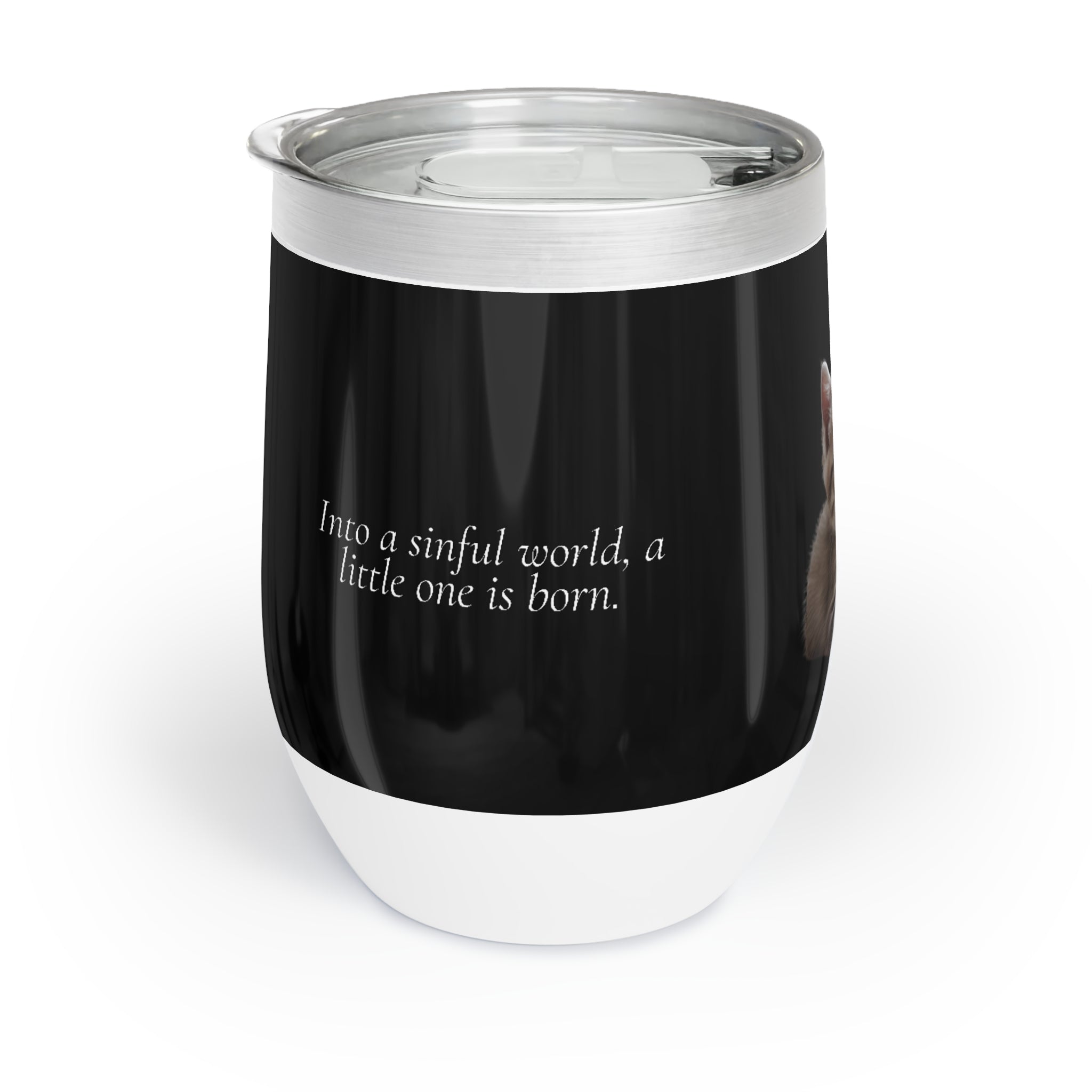 Photo depicting the A Little One is Born Chill Wine Tumbler from EpiAl's Shop.