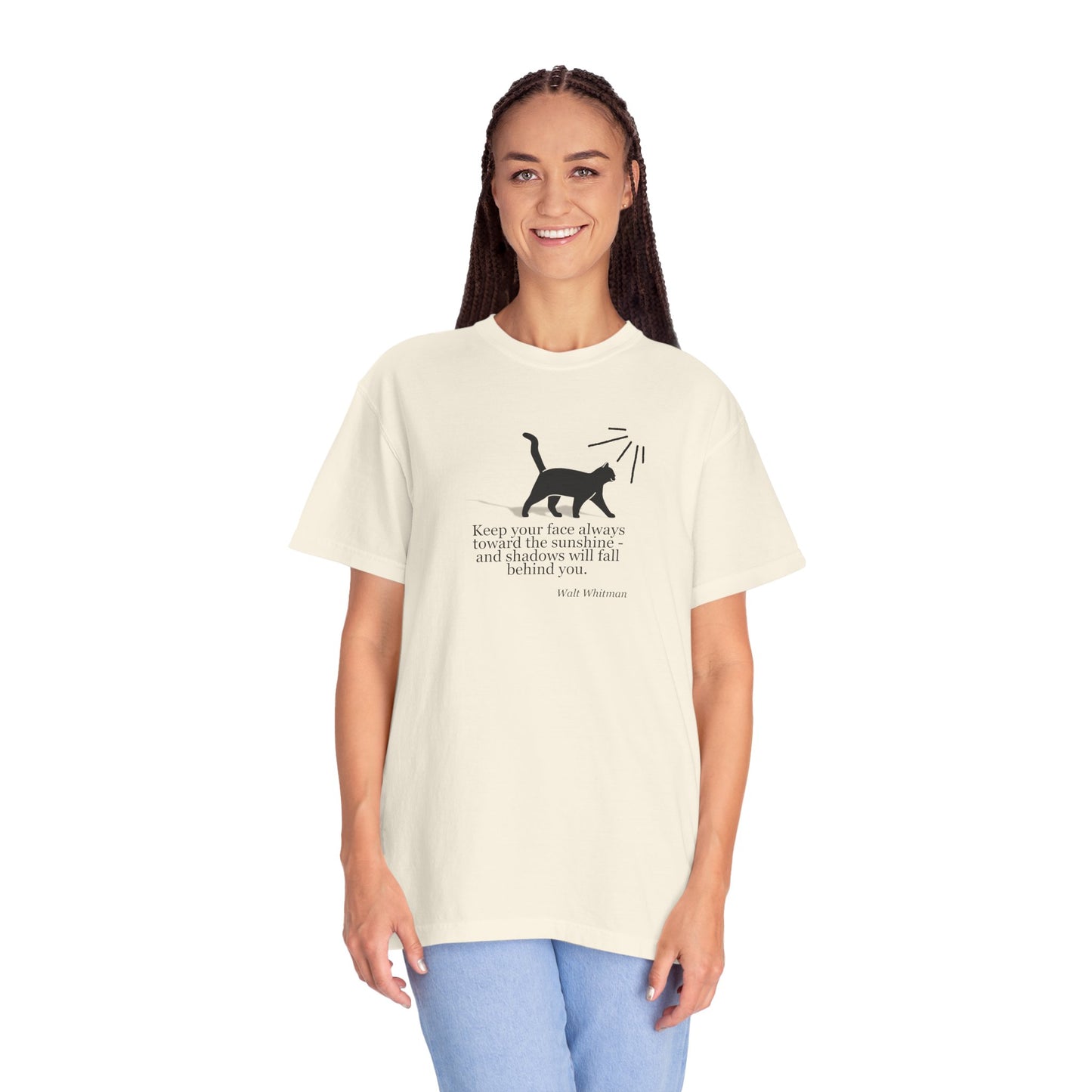 Inspirational Cat T-Shirt - Keep Your Face Towards the Sunshine
