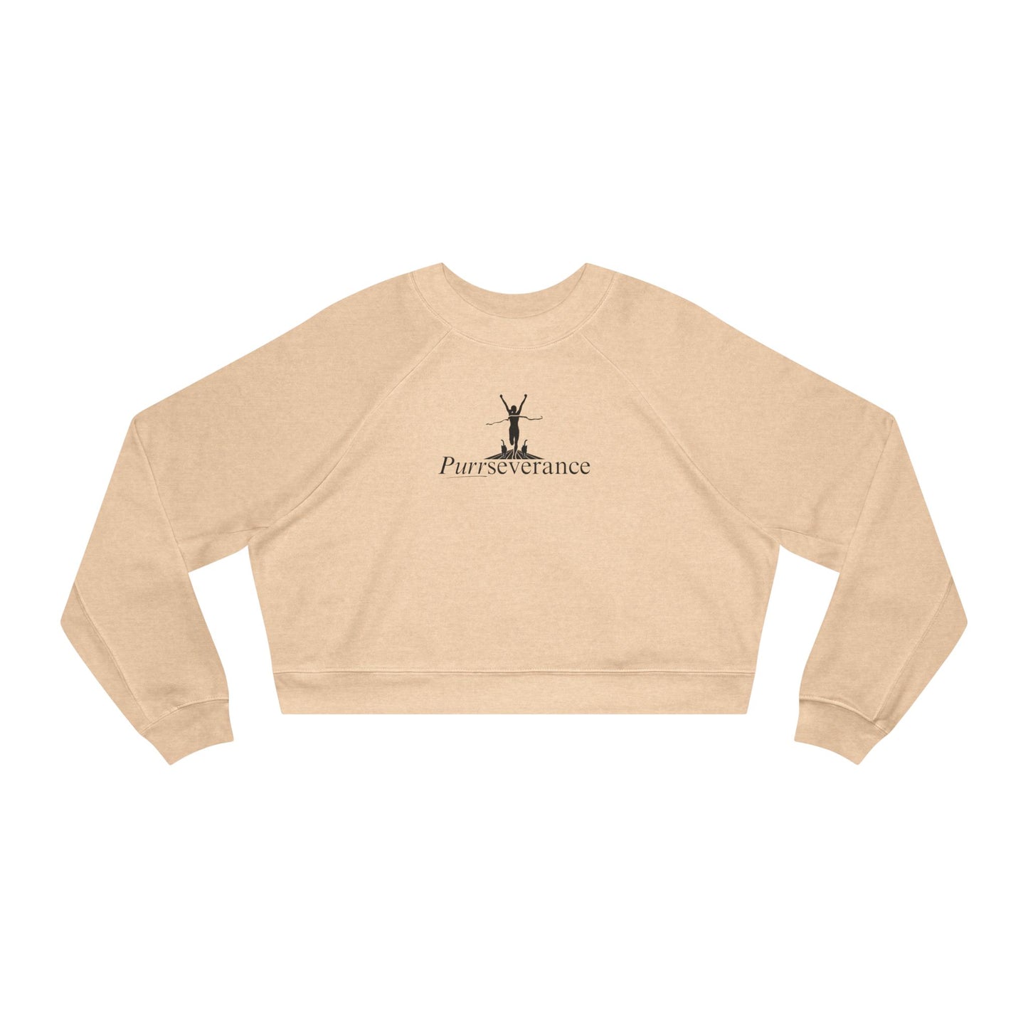 Purrseverance Women's Cropped Fleece Pullover