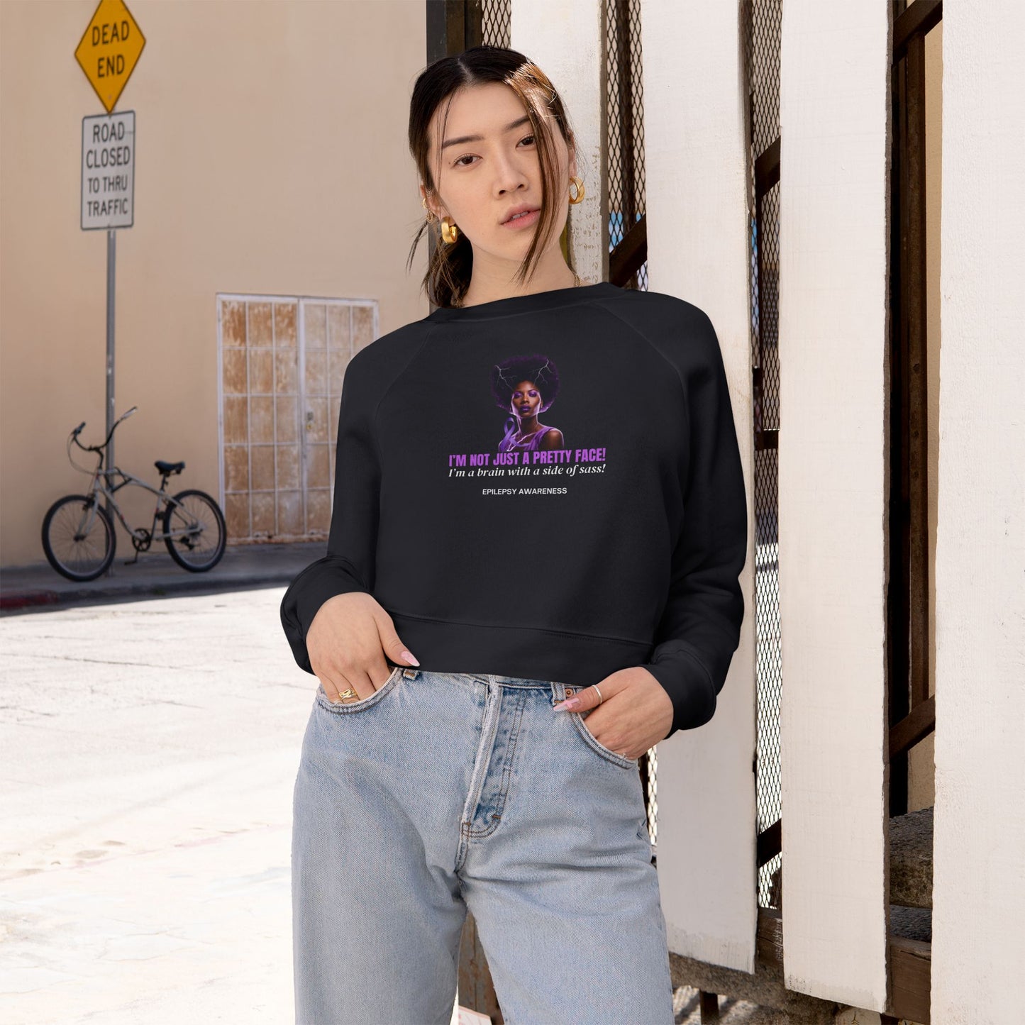 Sassy Brain Women's Cropped Fleece Pullover