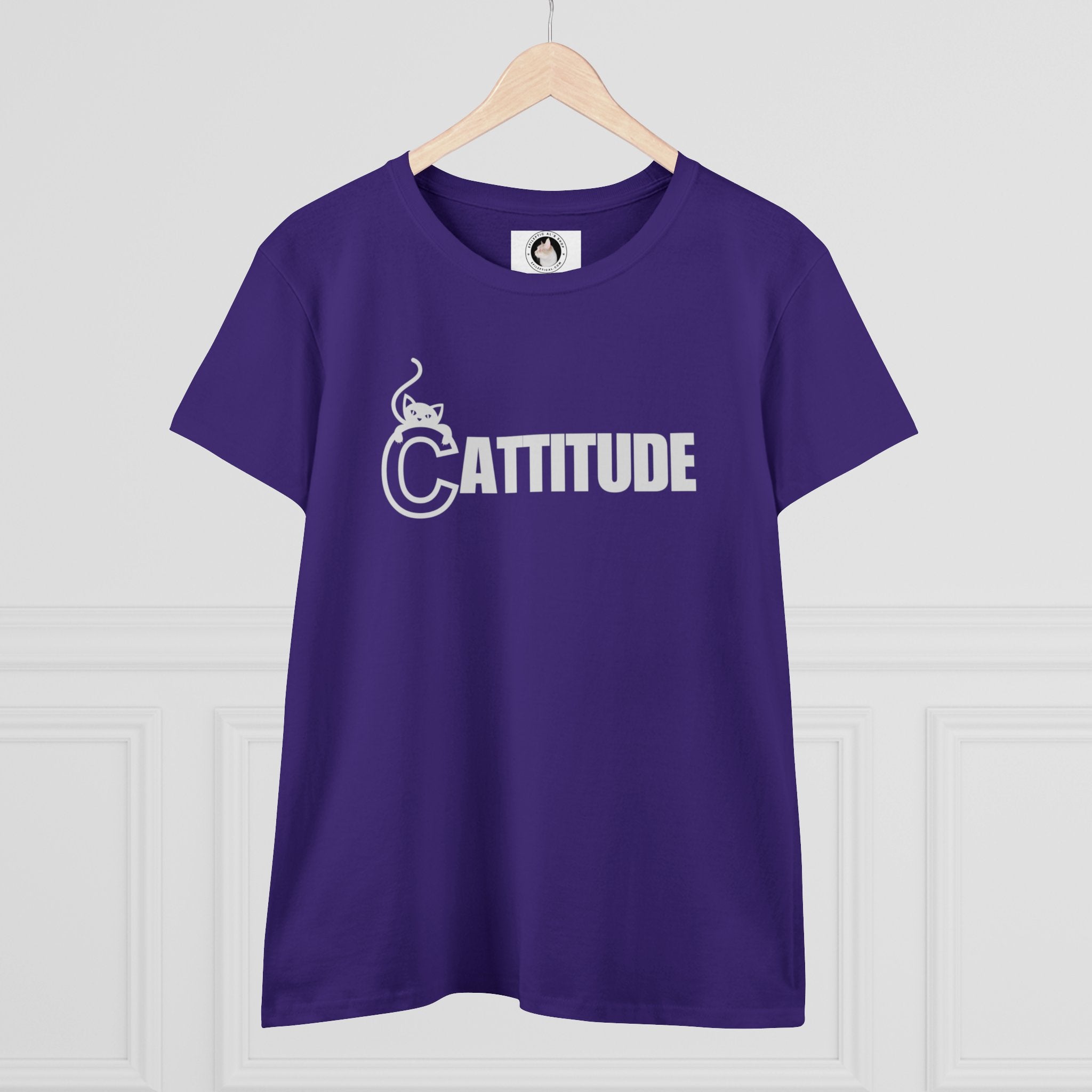 Cattitude Women's Midweight Cotton Tee - T - Shirt - Epileptic Al’s Shop