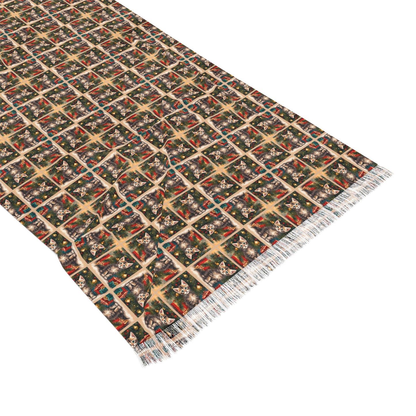 Vintage Style Kitty Christmas Light Scarf